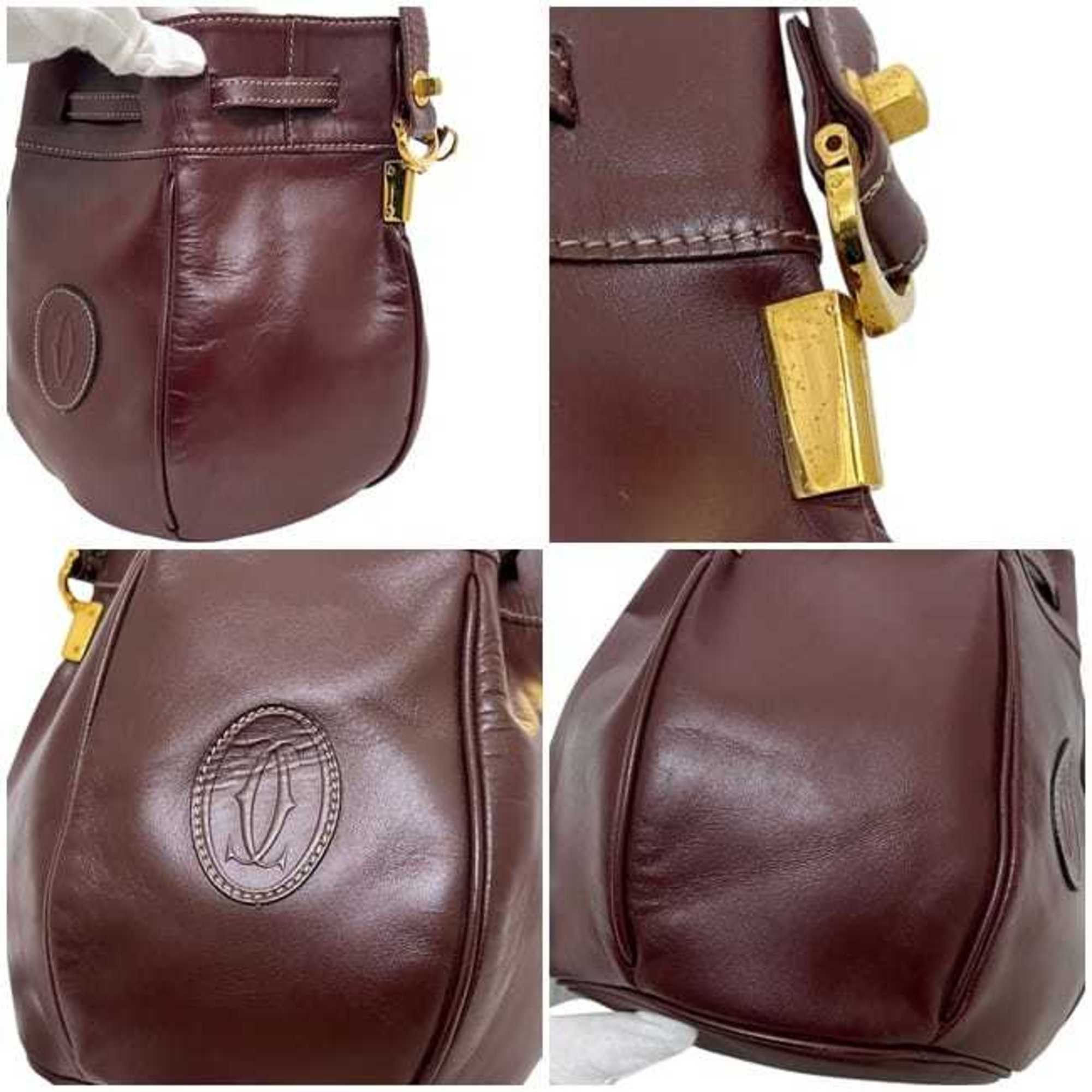Cartier Cartier Shoulder Bag ec-25124 Bordeaux Must L1000591 Leather Crossbody Wine Red Women's Calf Size ONE SIZE - 7 Thumbnail