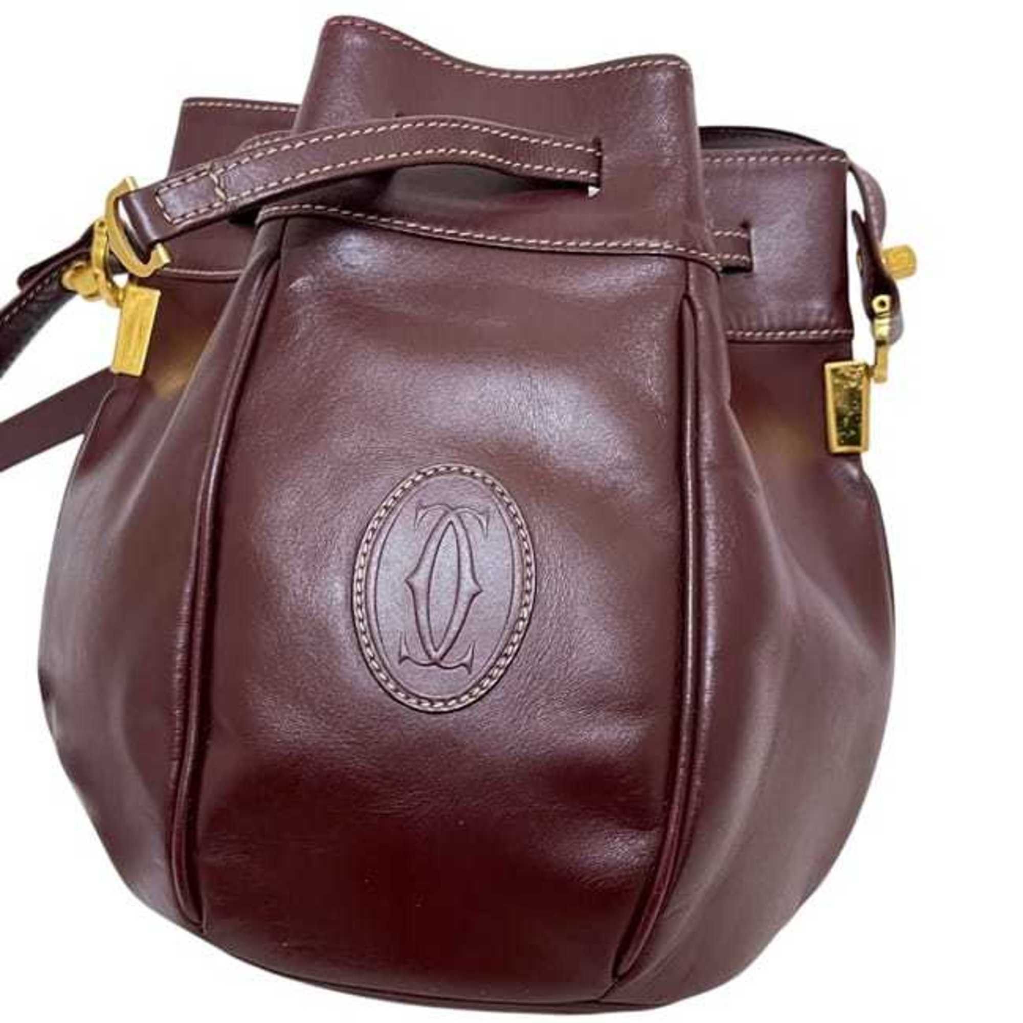 Cartier Cartier Shoulder Bag ec-25124 Bordeaux Must L1000591 Leather Crossbody Wine Red Women's Calf Size ONE SIZE - 8 Thumbnail
