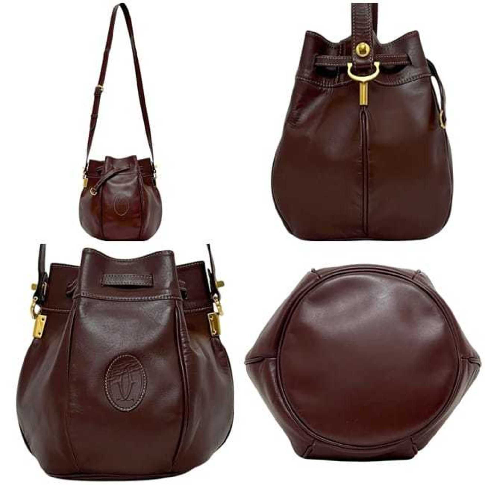Cartier Cartier Shoulder Bag ec-25124 Bordeaux Must L1000591 Leather Crossbody Wine Red Women's Calf Size ONE SIZE - 3 Thumbnail