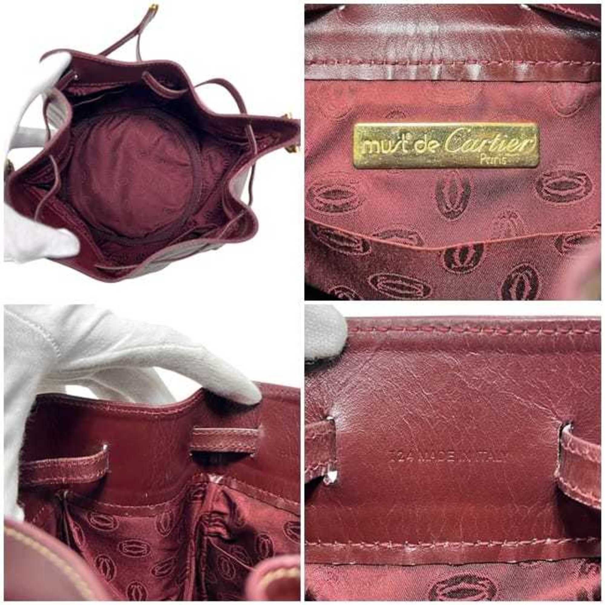 Cartier Cartier Shoulder Bag ec-25124 Bordeaux Must L1000591 Leather Crossbody Wine Red Women's Calf Size ONE SIZE - 4 Thumbnail