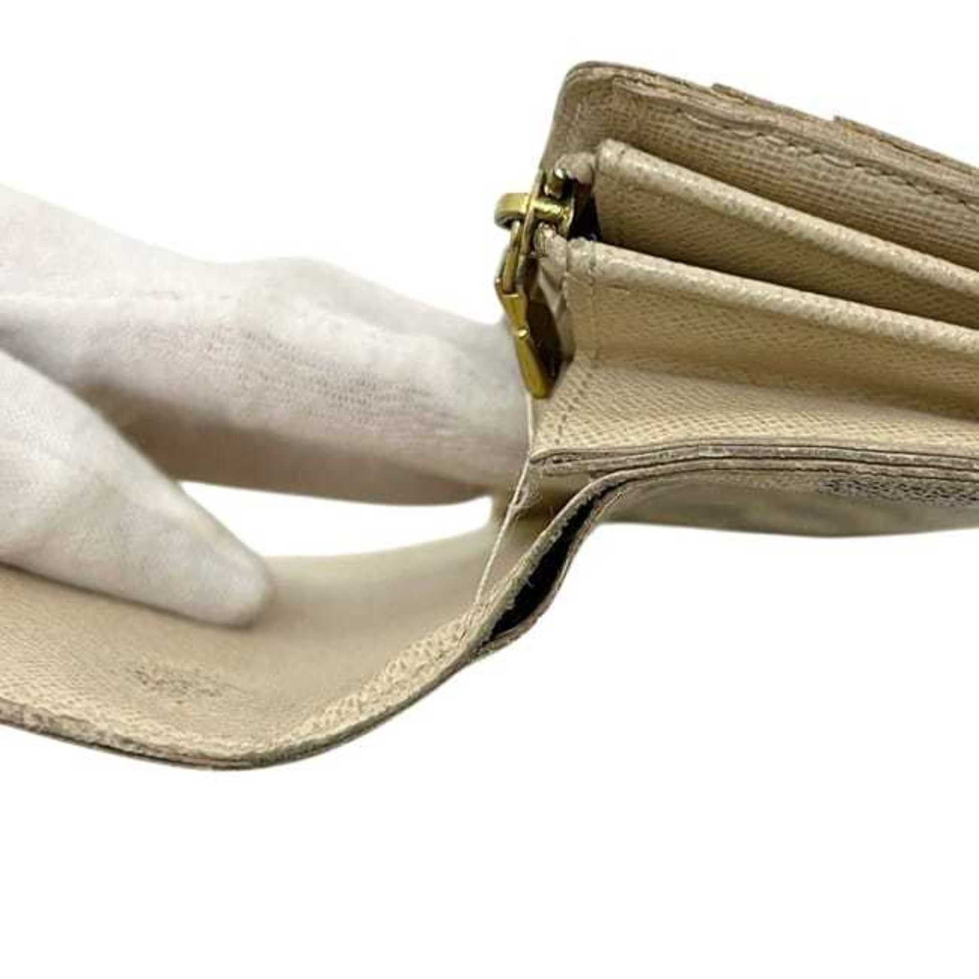 Louis Vuitton Louis Vuitton Bi-fold Long Wallet Portefeuille Sarah ec-25240 Beige Gray Damier Azur N61735 Canvas CA2049 LOUIS VUITTON White Flap Women's Men's Size ONE SIZE - 9 Thumbnail