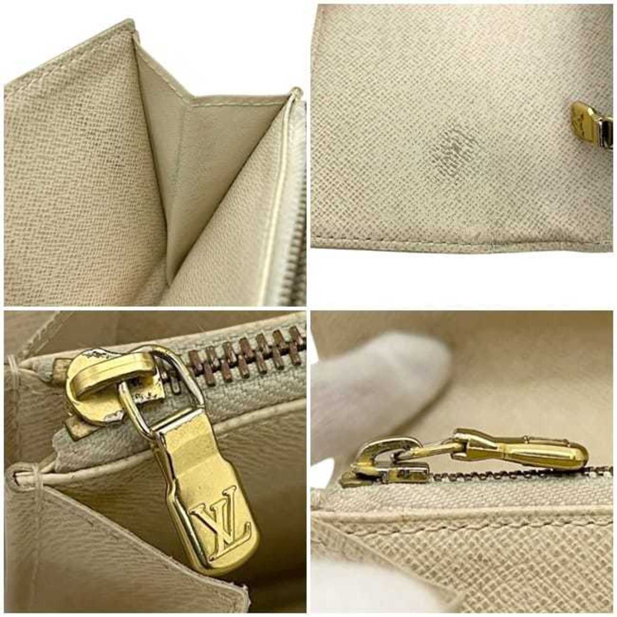 Louis Vuitton Louis Vuitton Bi-fold Long Wallet Portefeuille Sarah ec-25240 Beige Gray Damier Azur N61735 Canvas CA2049 LOUIS VUITTON White Flap Women's Men's Size ONE SIZE - 7 Thumbnail