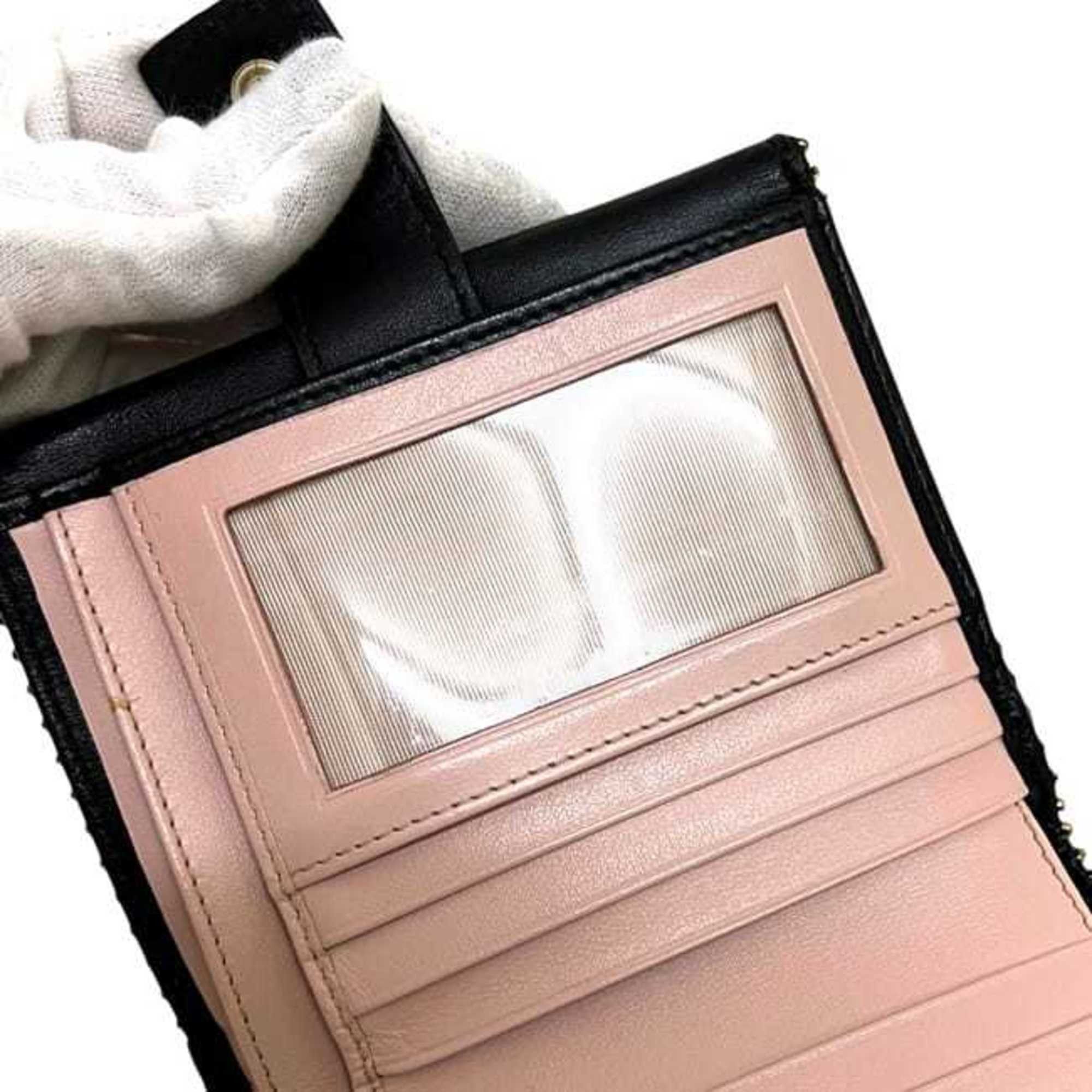Salvatore Ferragamo Salvatore Ferragamo bi-fold wallet ec-25167 Black Vara KY-22 D311 Leather Ribbon Soft Women's Size ONE SIZE - 5 Thumbnail