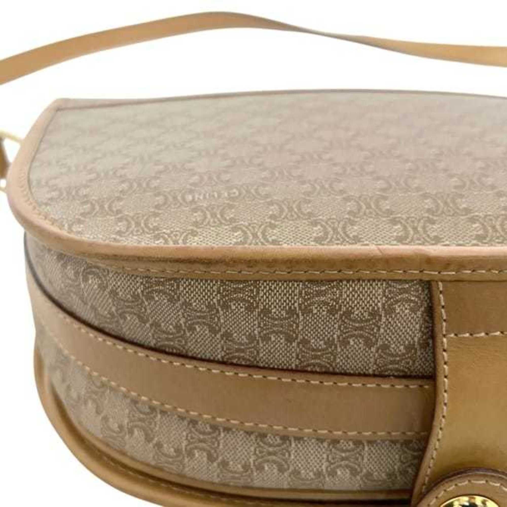 Celine Celine Shoulder Bag f-25253 Beige Macadam PVC Leather M07 CELINE Flap Crossbody Women's Snap Button Size ONE SIZE - 9 Thumbnail