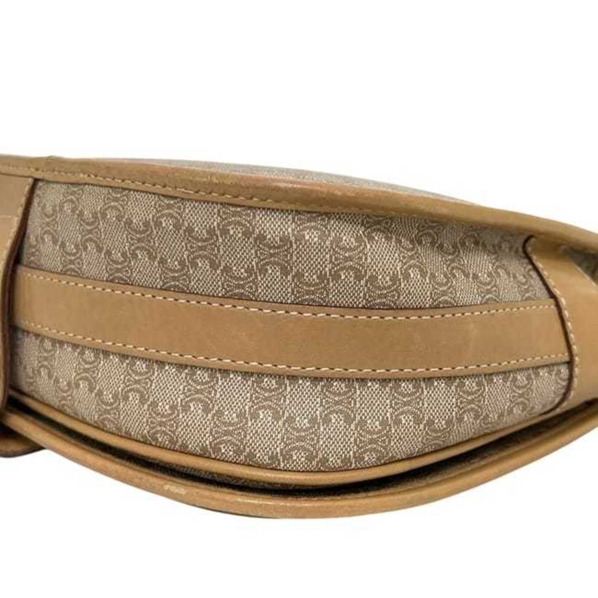Celine Celine Shoulder Bag f-25253 Beige Macadam PVC Leather M07 CELINE Flap Crossbody Women's Snap Button Size ONE SIZE - 10 Thumbnail