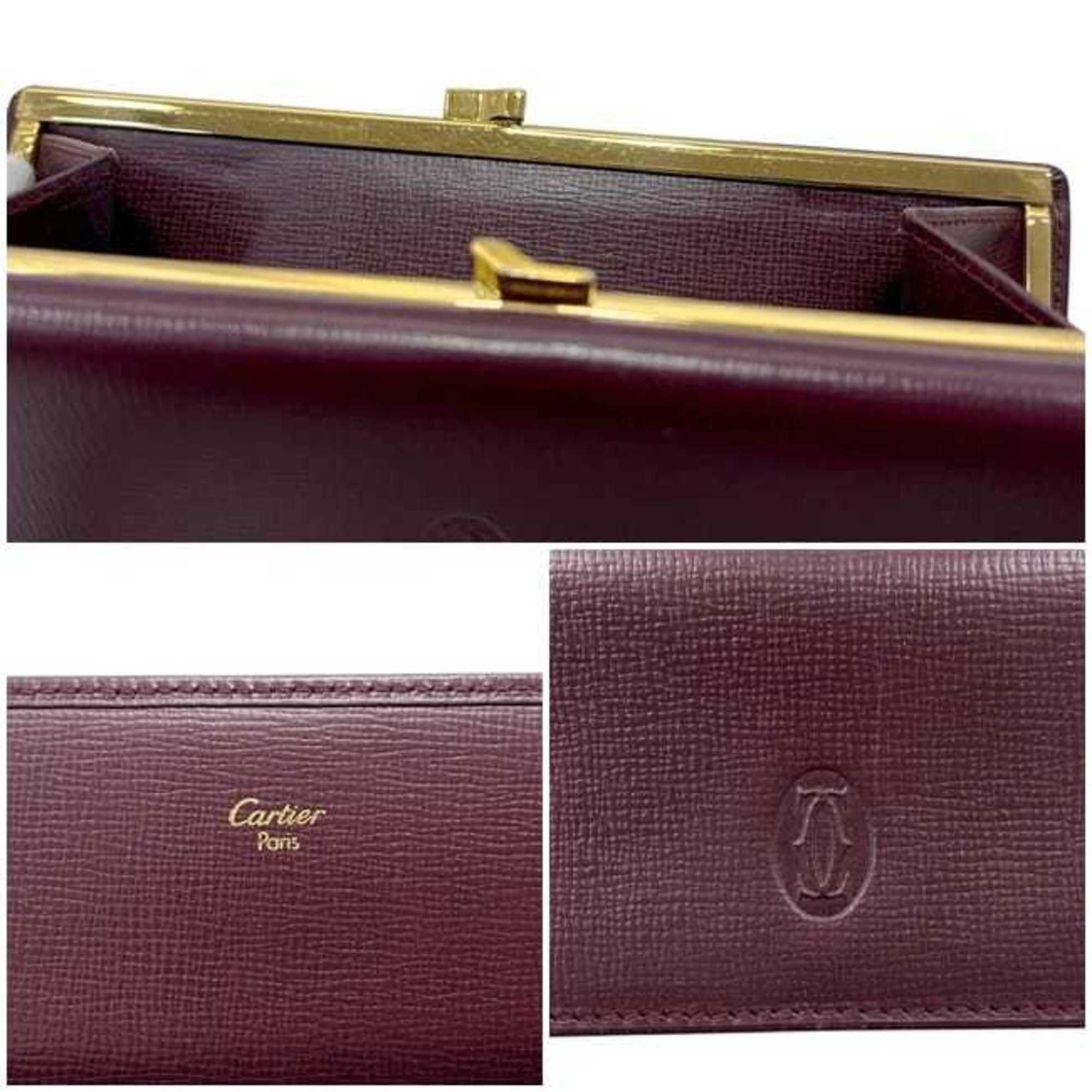 Cartier Cartier Tri-fold Long Wallet ec-25222 Bordeaux Must L3000002 Leather Red Wine Size ONE SIZE - 5 Thumbnail