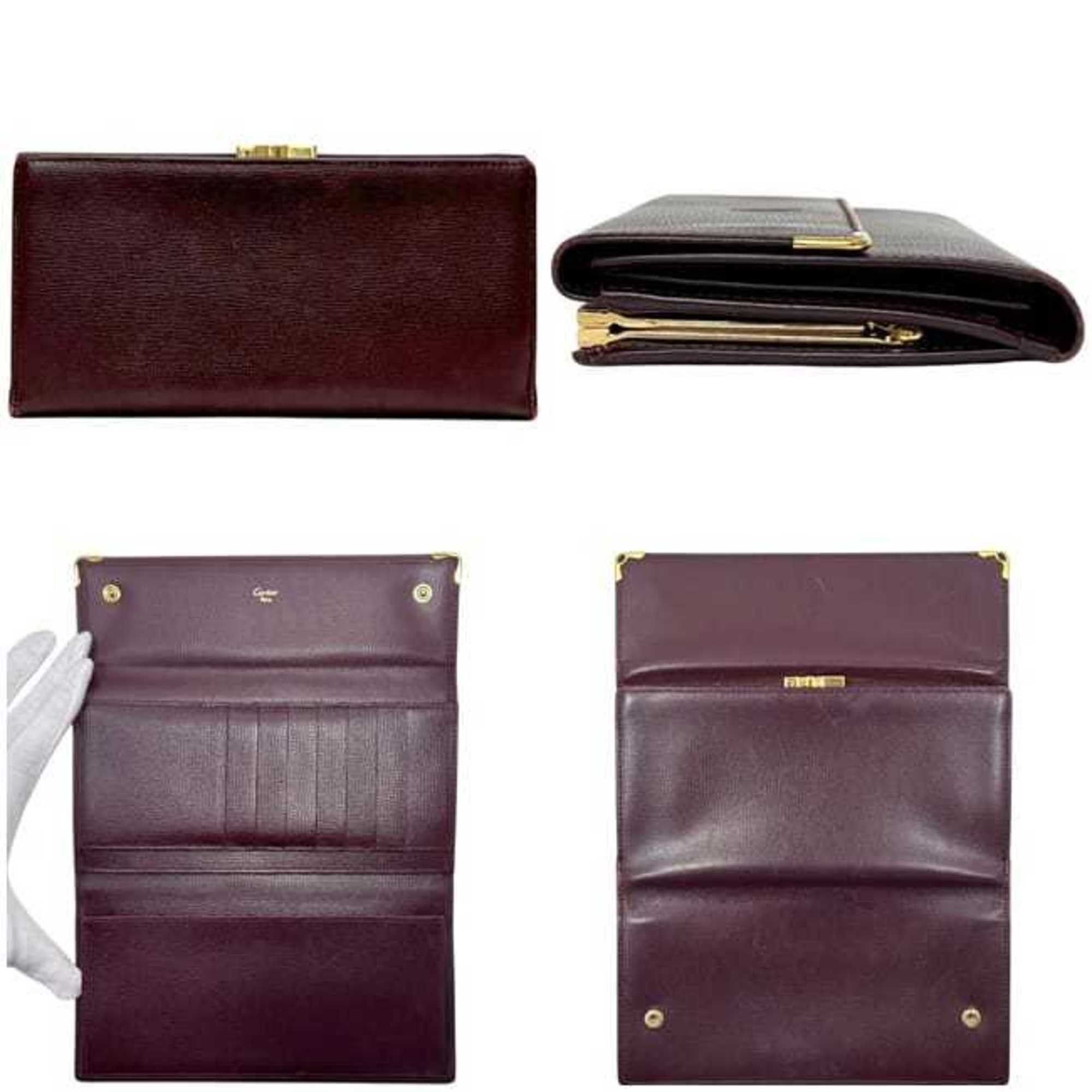 Cartier Cartier Tri-fold Long Wallet ec-25222 Bordeaux Must L3000002 Leather Red Wine Size ONE SIZE - 3 Thumbnail