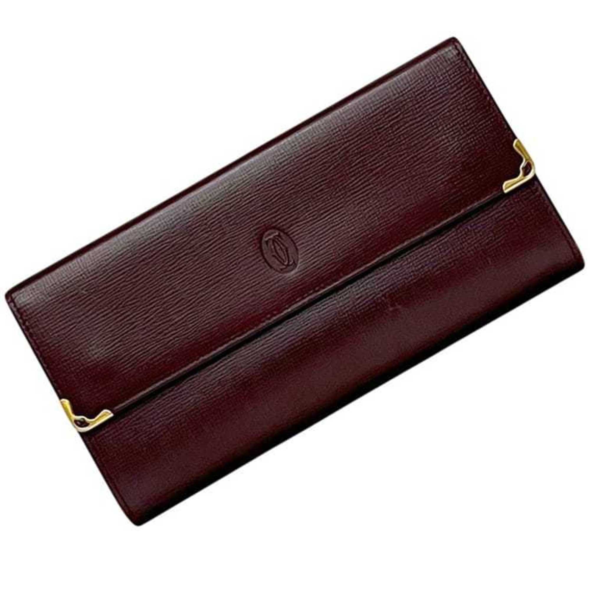 Cartier Cartier Tri-fold Long Wallet ec-25222 Bordeaux Must L3000002 Leather Red Wine Size ONE SIZE - 2 Thumbnail