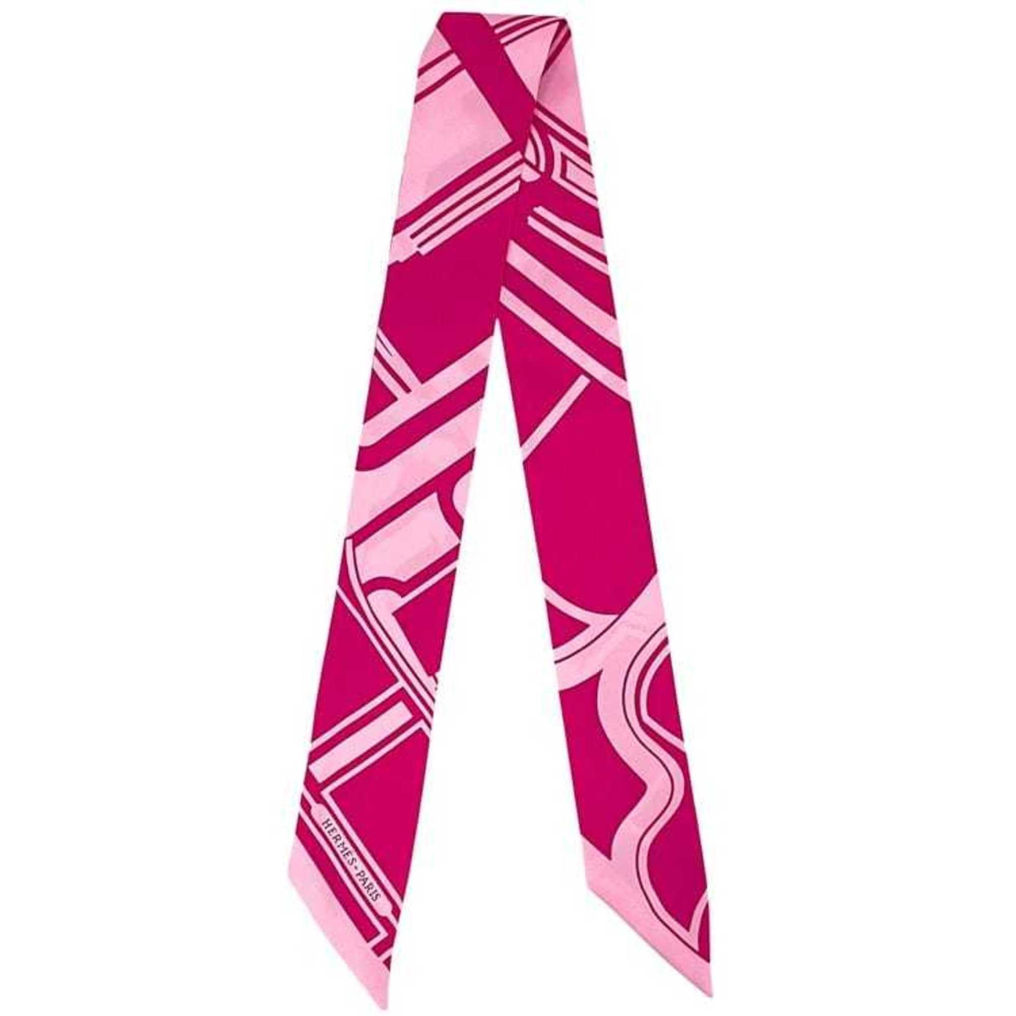 Hermes Hermes Ribbon Scarf Twilly ec-25161 Pink 100% Silk HERMES Muffler Women's Hair Bag Charm Collection Size ONE SIZE - 2 Thumbnail