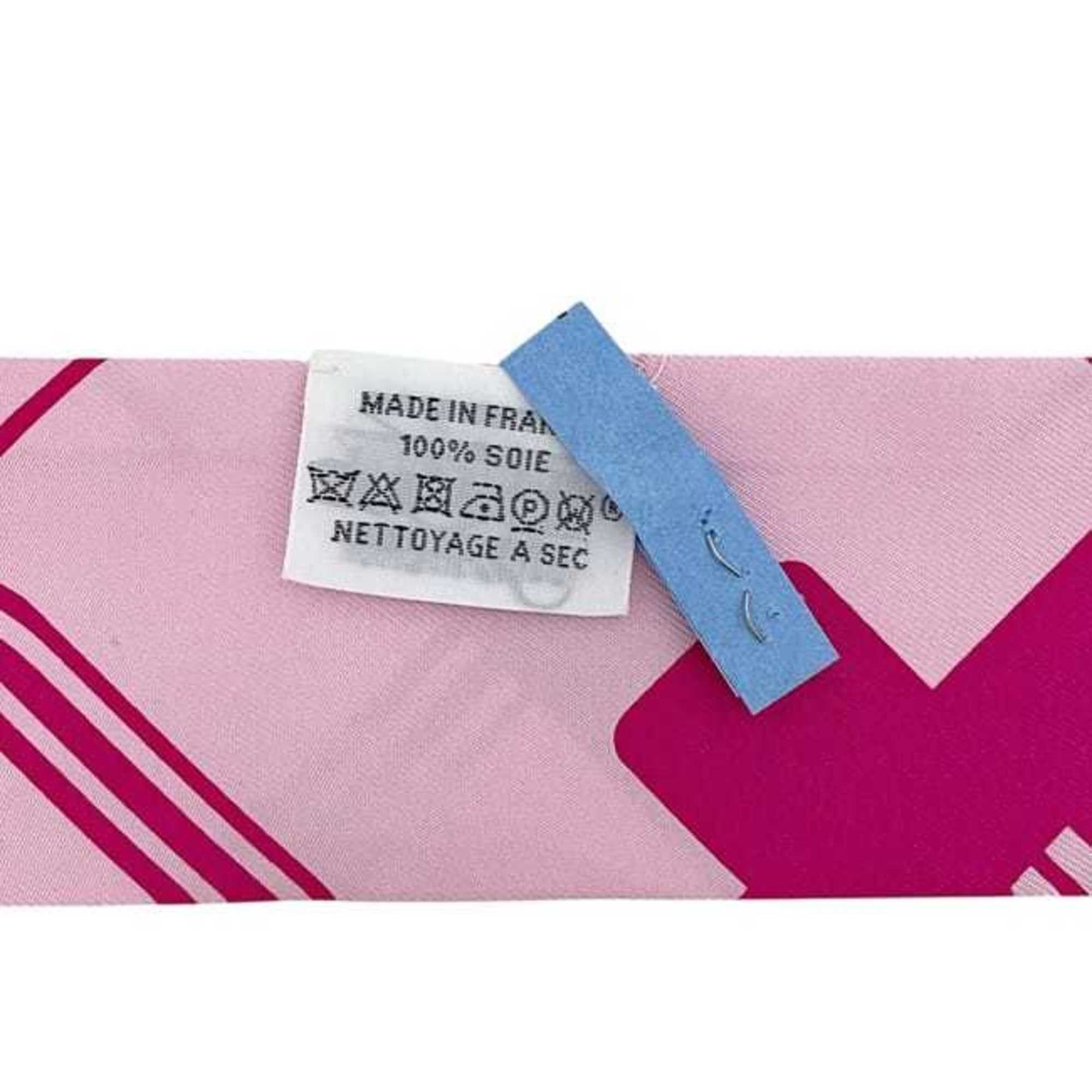 Hermes Hermes Ribbon Scarf Twilly ec-25161 Pink 100% Silk HERMES Muffler Women's Hair Bag Charm Collection Size ONE SIZE - 7 Thumbnail