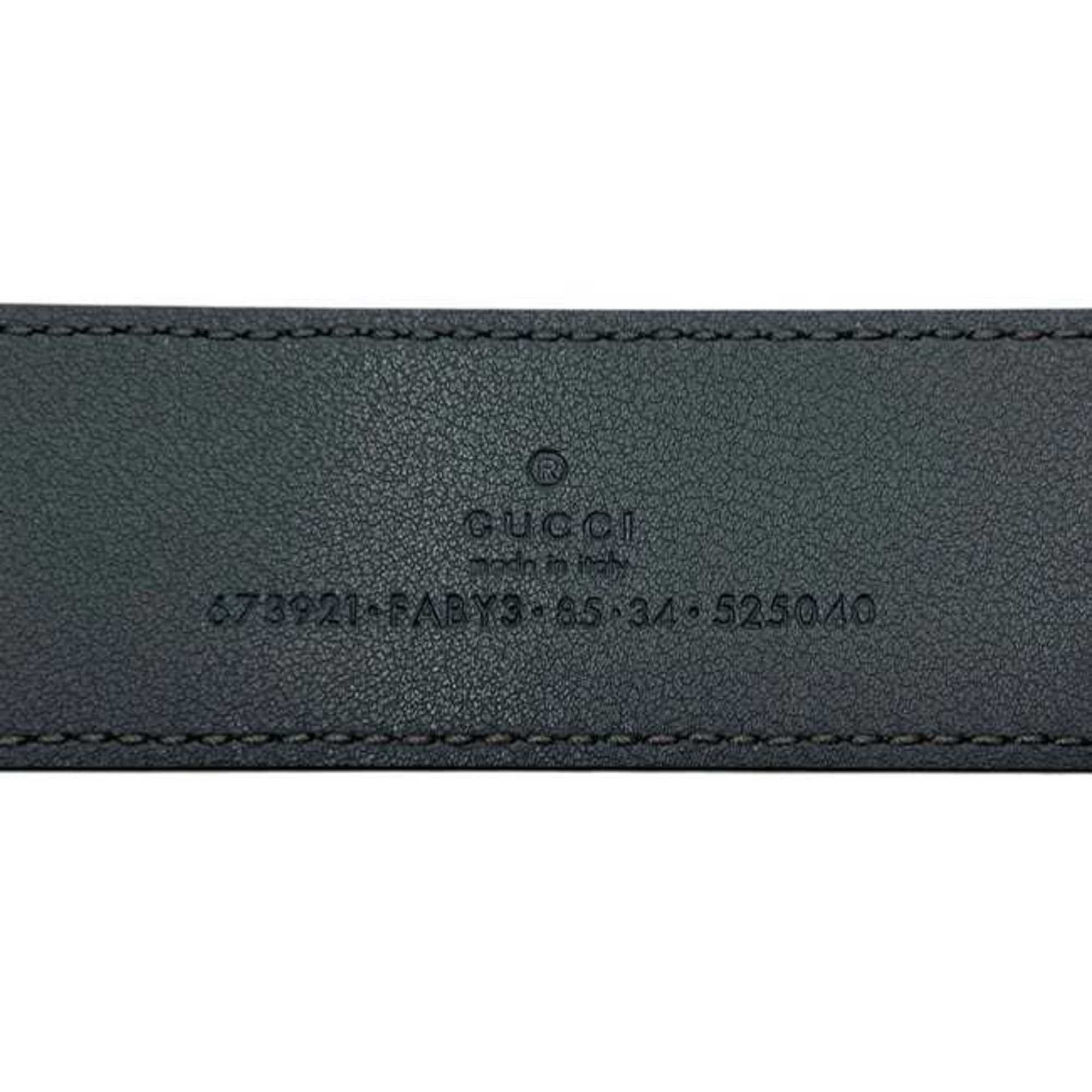 Gucci Gucci belt f-25199 gray GG Supreme interlocking 673921 waist 98cm coated canvas FABY3 85・34 525040 GUCCI 35mm square buckle men's women's Size ONE SIZE - 8 Thumbnail