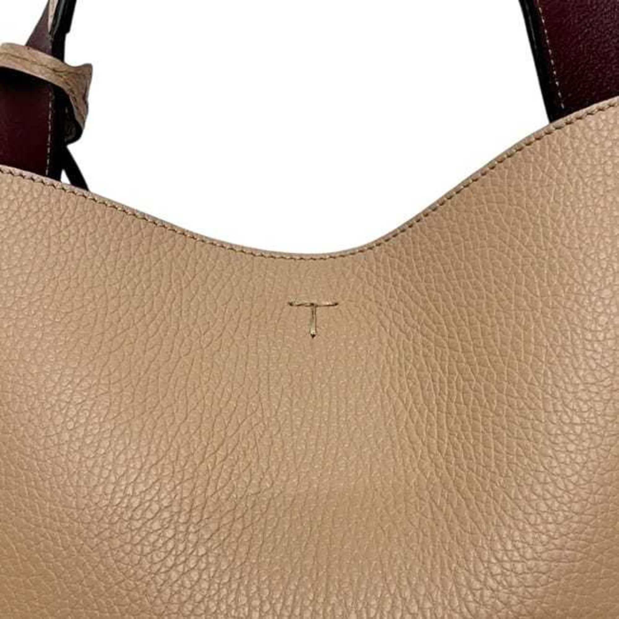 Tod's Tod's T-Timeless Micro Tote Bag f-25298 Beige Leather One-Handle T-Metallic Charm Women's Size ONE SIZE - 10 Thumbnail