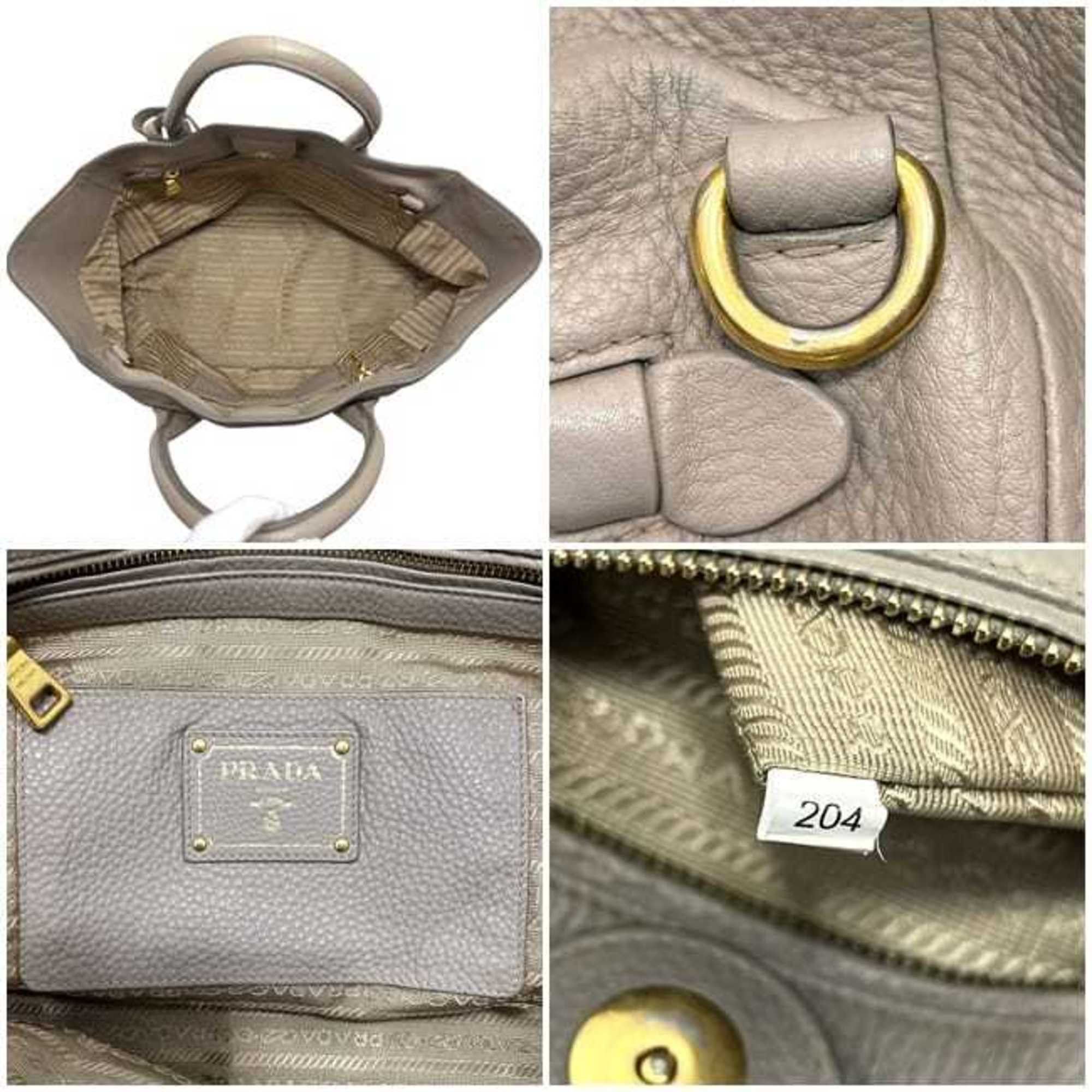 Prada Prada Tote Bag ec-25178 Beige BN2694 Leather 204 PRADA Women's Men's Size ONE SIZE - 4 Thumbnail