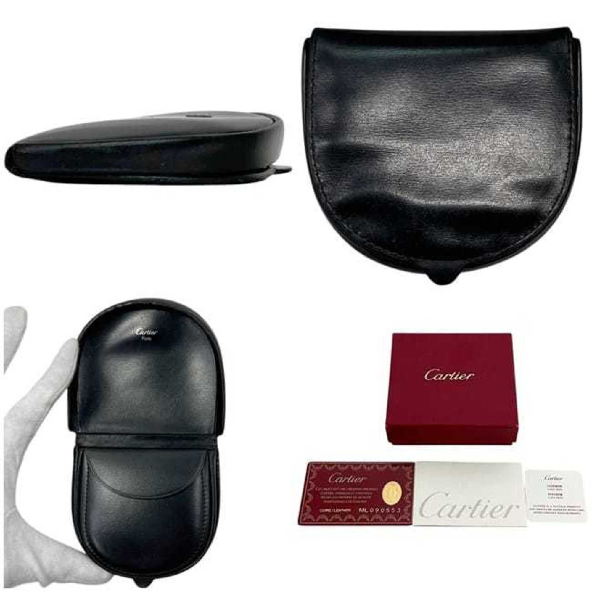 Cartier Cartier coin case ec-25187 black Pasha LB3000129 ED purse leather mini compact flap wallet men's women's Size ONE SIZE - 3 Thumbnail
