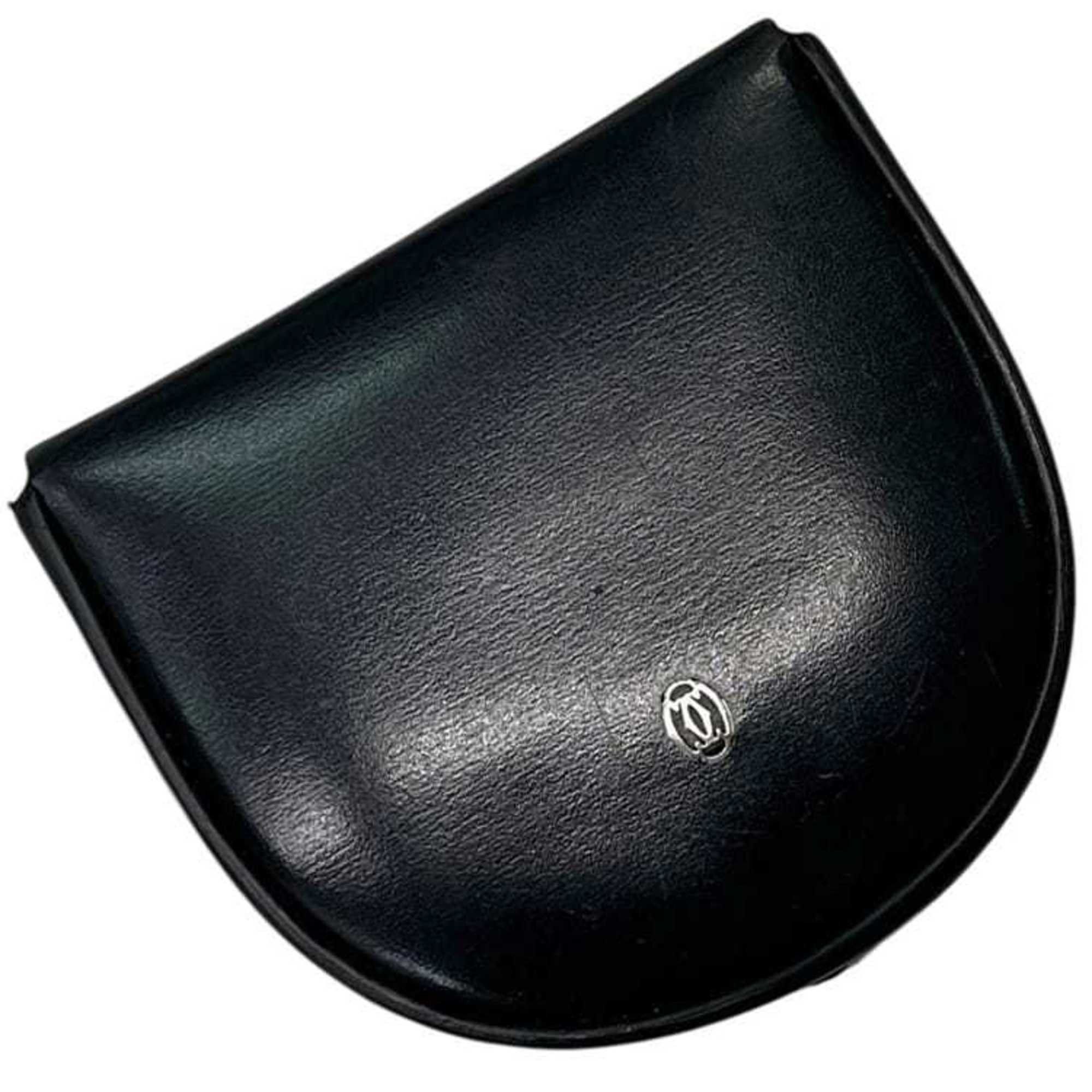 Cartier Cartier coin case ec-25187 black Pasha LB3000129 ED purse leather mini compact flap wallet men's women's Size ONE SIZE - 2 Thumbnail
