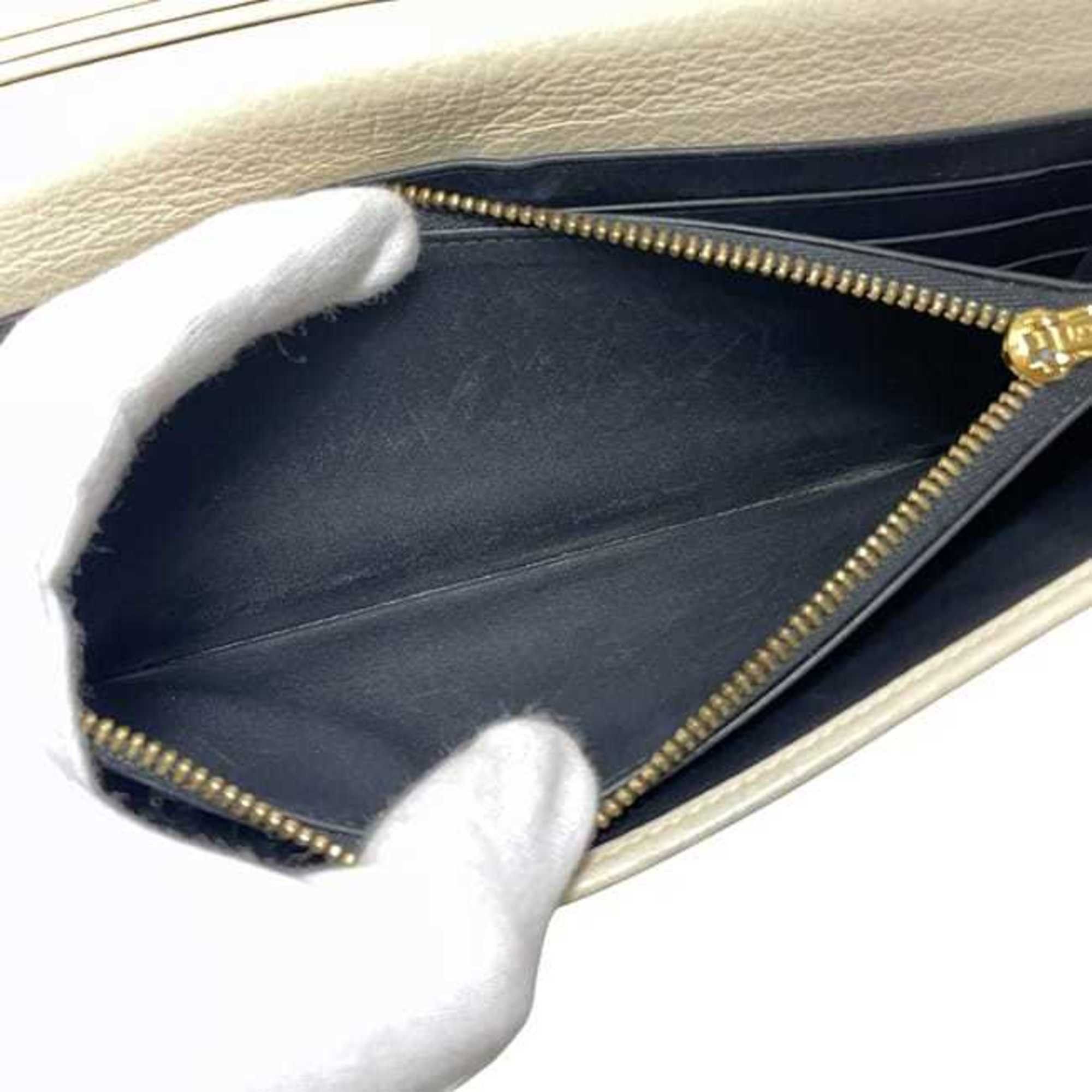 Loewe Loewe bi-fold long wallet ec-25157 beige Repeat Anagram 107.55.F11 leather 261709 LOEWE flap pocket white women's men's Size ONE SIZE - 6 Thumbnail