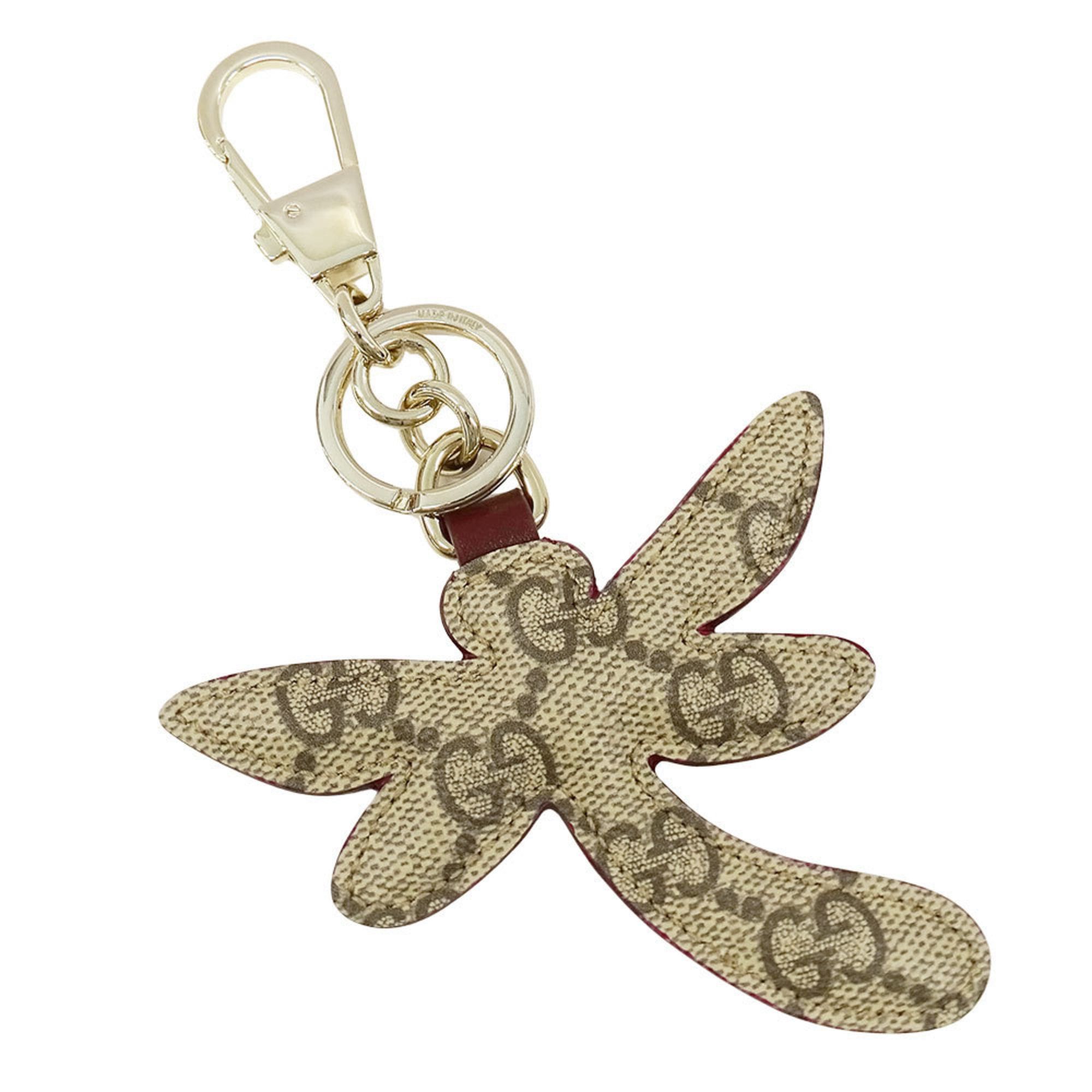 Gucci Gucci charm for women and men, leather, GG emblem, dragonfly shape, beige, multicolor, 837353, accessory, bag charm, dragonfly. Size ONE SIZE - 2 Thumbnail