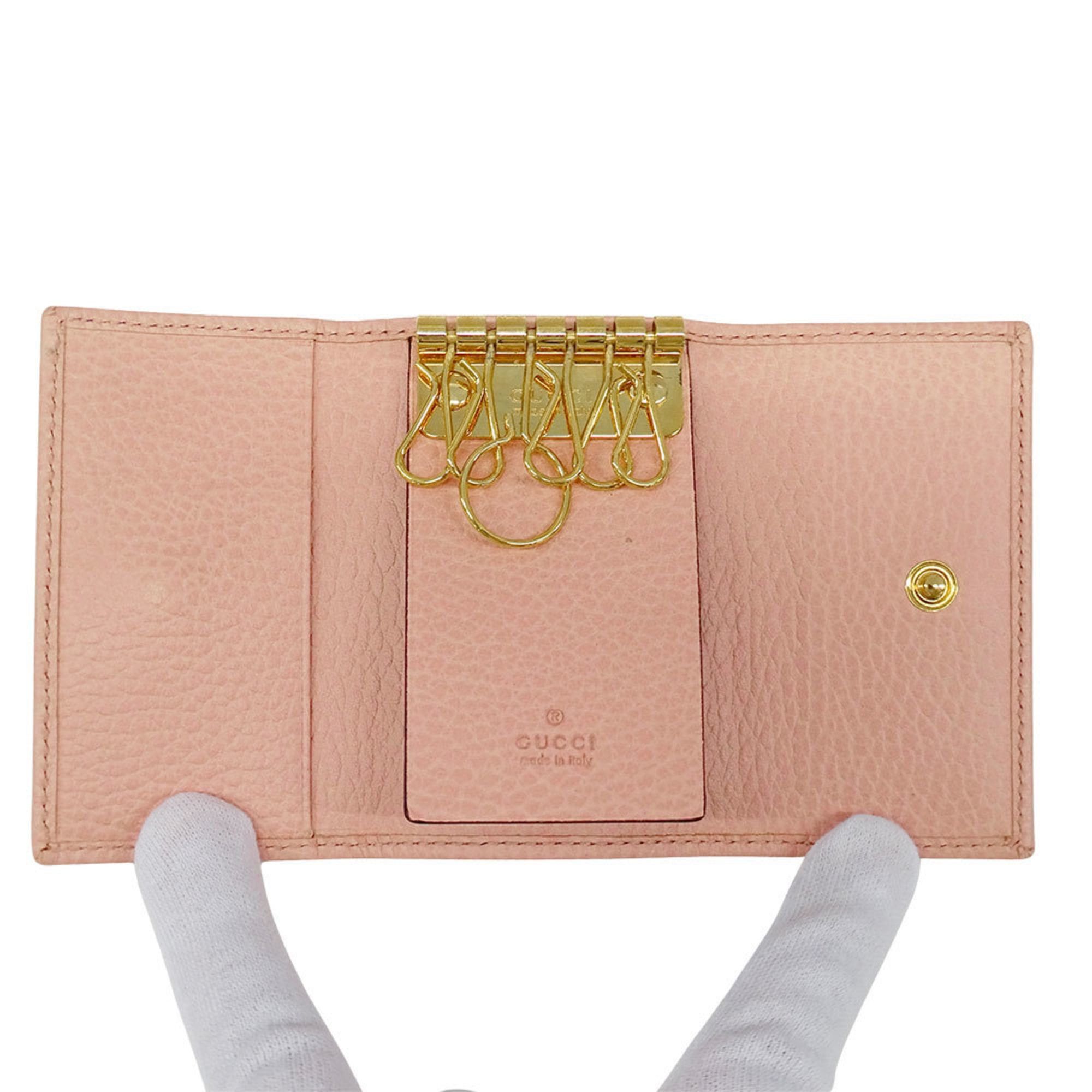 Gucci Gucci Key Case for Women, Brand Leather, Petite Marmont Double G Case, Pink, 456118, 6-Key Holder Size ONE SIZE - 5 Thumbnail