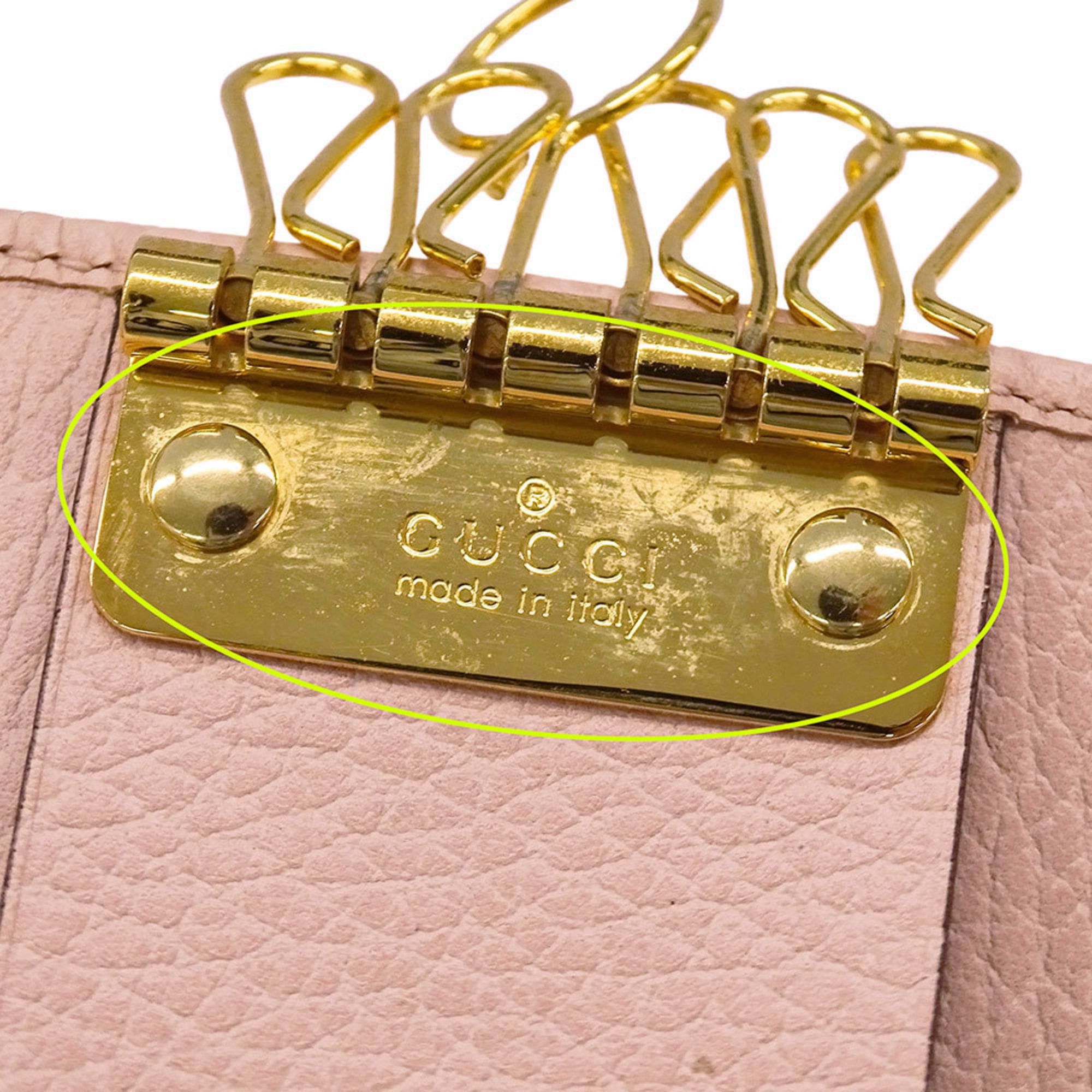 Gucci Gucci Key Case for Women, Brand Leather, Petite Marmont Double G Case, Pink, 456118, 6-Key Holder Size ONE SIZE - 10 Thumbnail