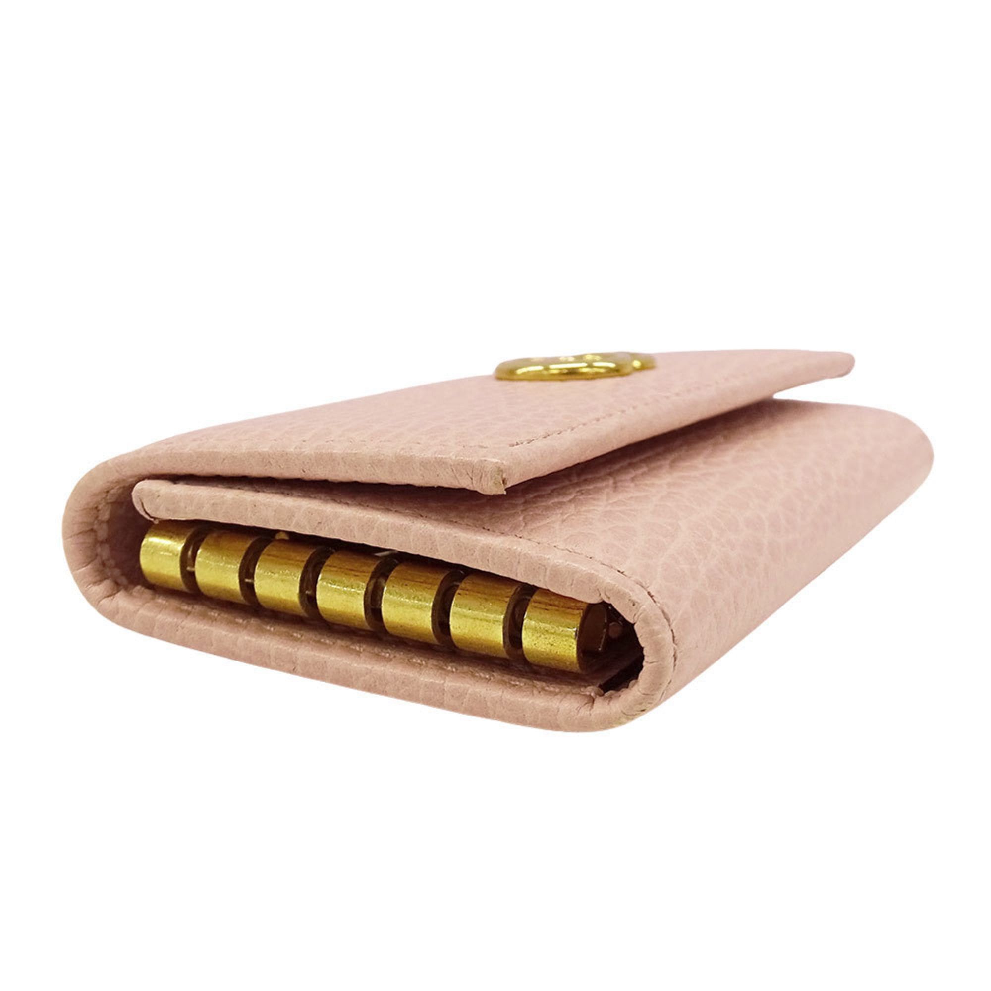 Gucci Gucci Key Case for Women, Brand Leather, Petite Marmont Double G Case, Pink, 456118, 6-Key Holder Size ONE SIZE - 3 Thumbnail