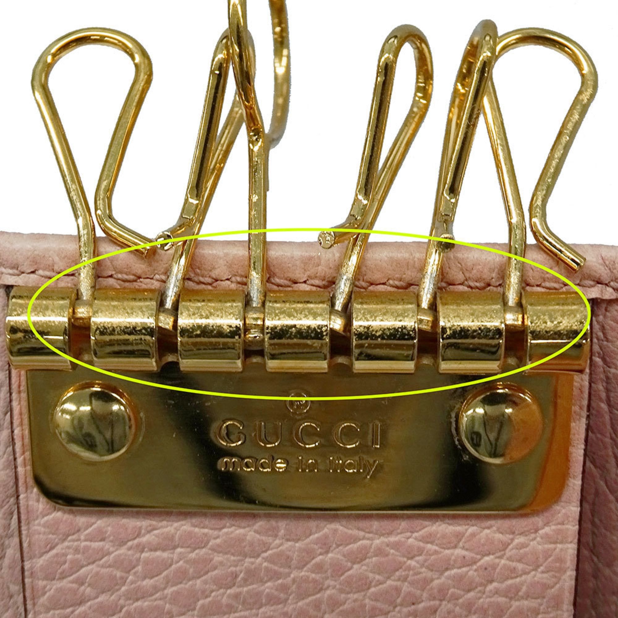 Gucci Gucci Key Case for Women, Brand Leather, Petite Marmont Double G Case, Pink, 456118, 6-Key Holder Size ONE SIZE - 11 Thumbnail