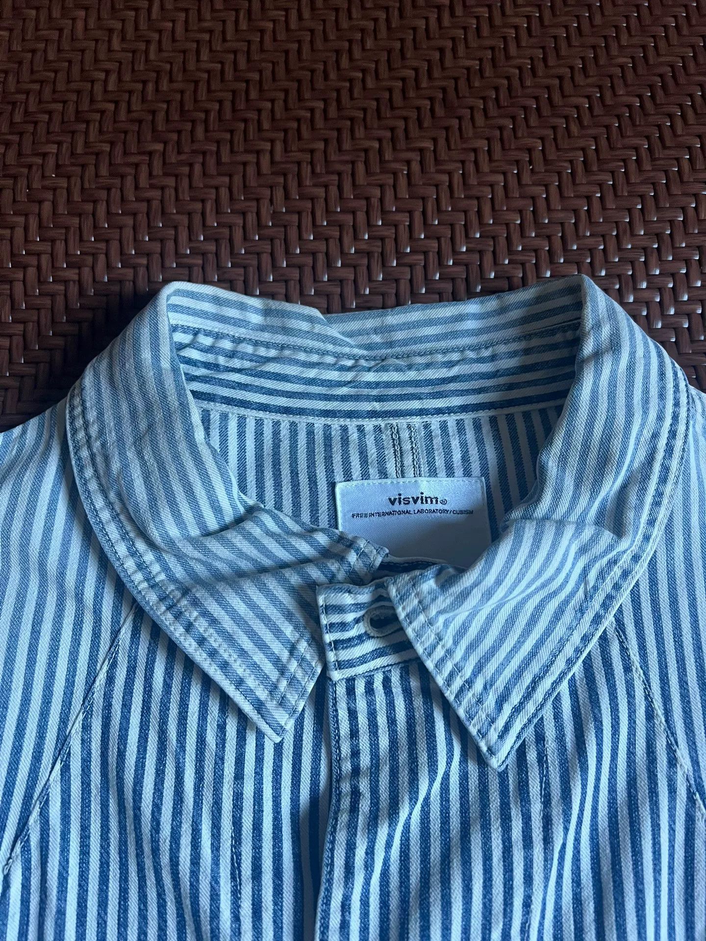 Visvim Visvim Coverall Hickory Dry Striped Shirt Size US L / EU 52-54 / 3 - 3 Thumbnail
