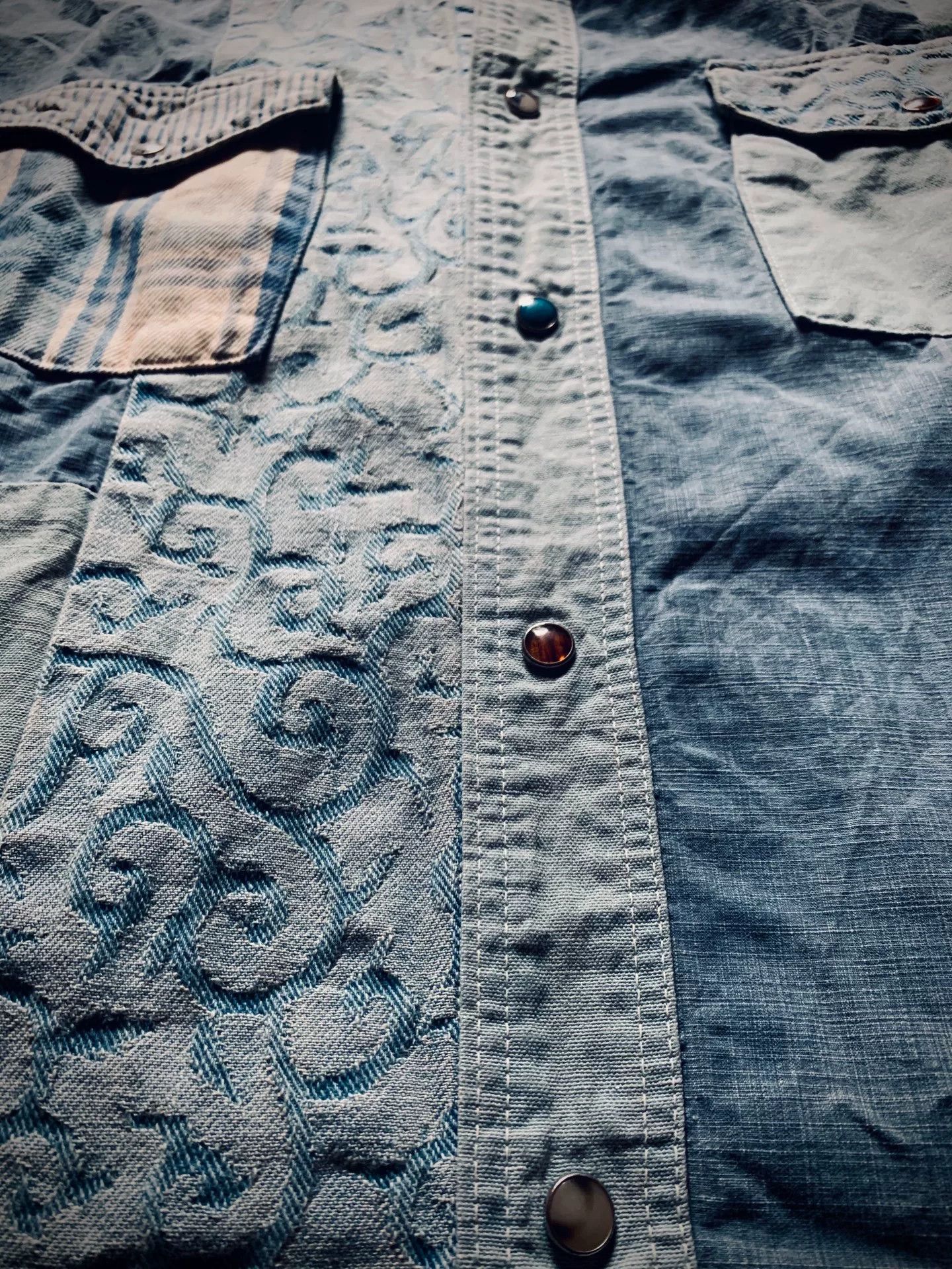 Kapital Kapital Veggie Dye Patchwork Denim Shirt Size US L / EU 52-54 / 3 - 6 Thumbnail