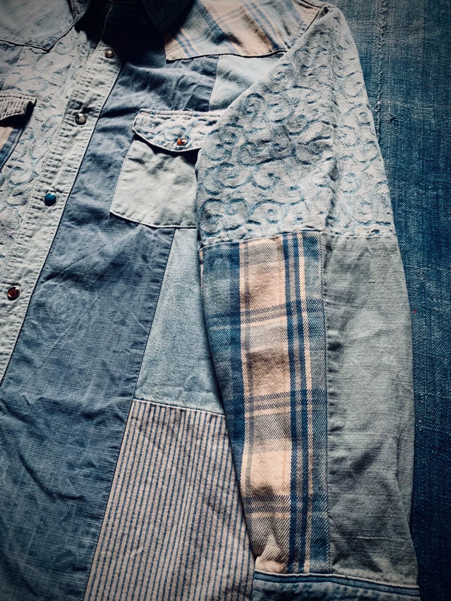 Kapital Kapital Veggie Dye Patchwork Denim Shirt Size US L / EU 52-54 / 3 - 7 Thumbnail