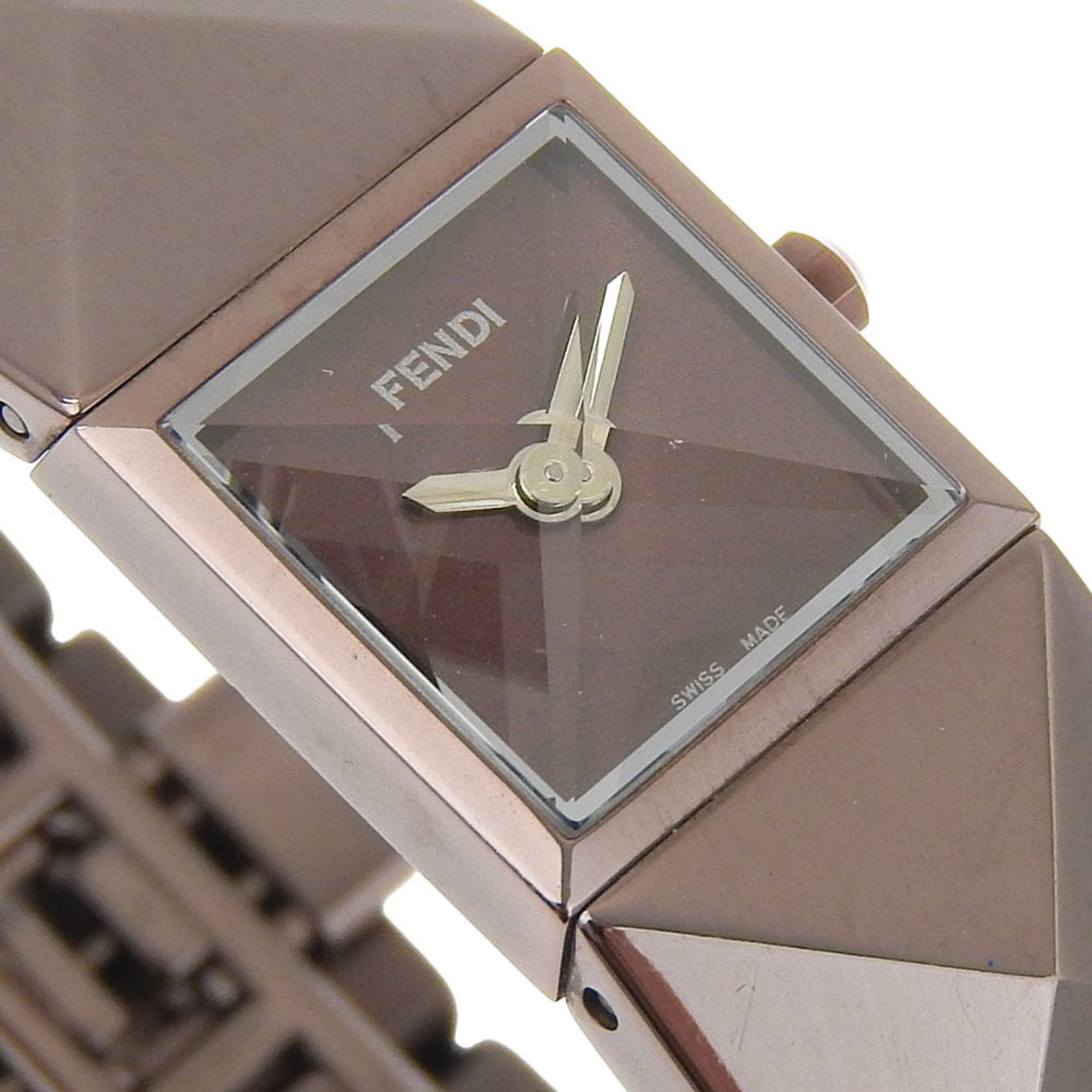 Fendi Fendi Pyramid Watch 4260L Stainless Steel Quartz Analog Brown Dial Women's Size ONE SIZE - 3 Thumbnail