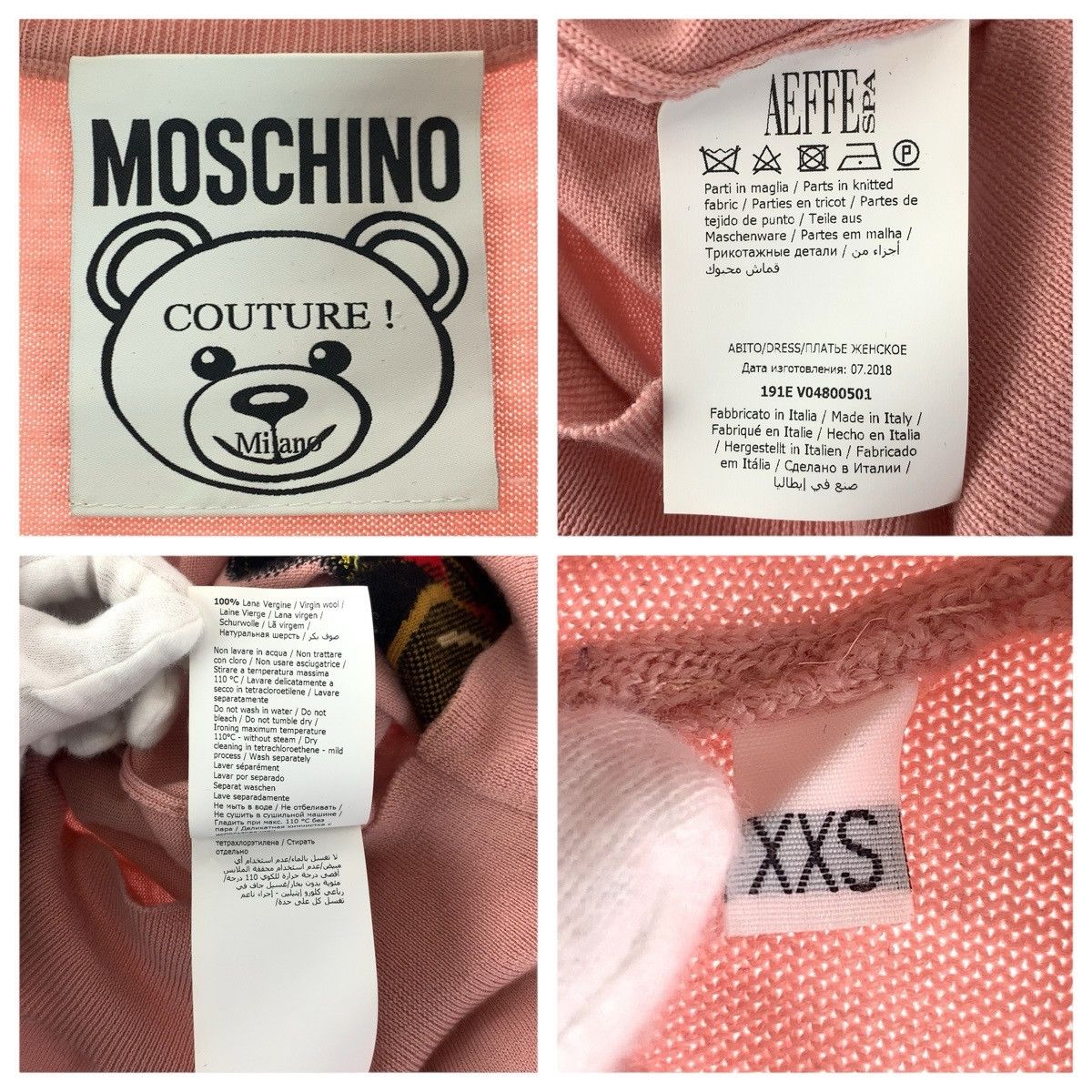 Moschino Moschino Moschino Wool Dress Textile Dresses 191EV04800501 DUTY FREE for USA Size ONE SIZE - 8 Thumbnail