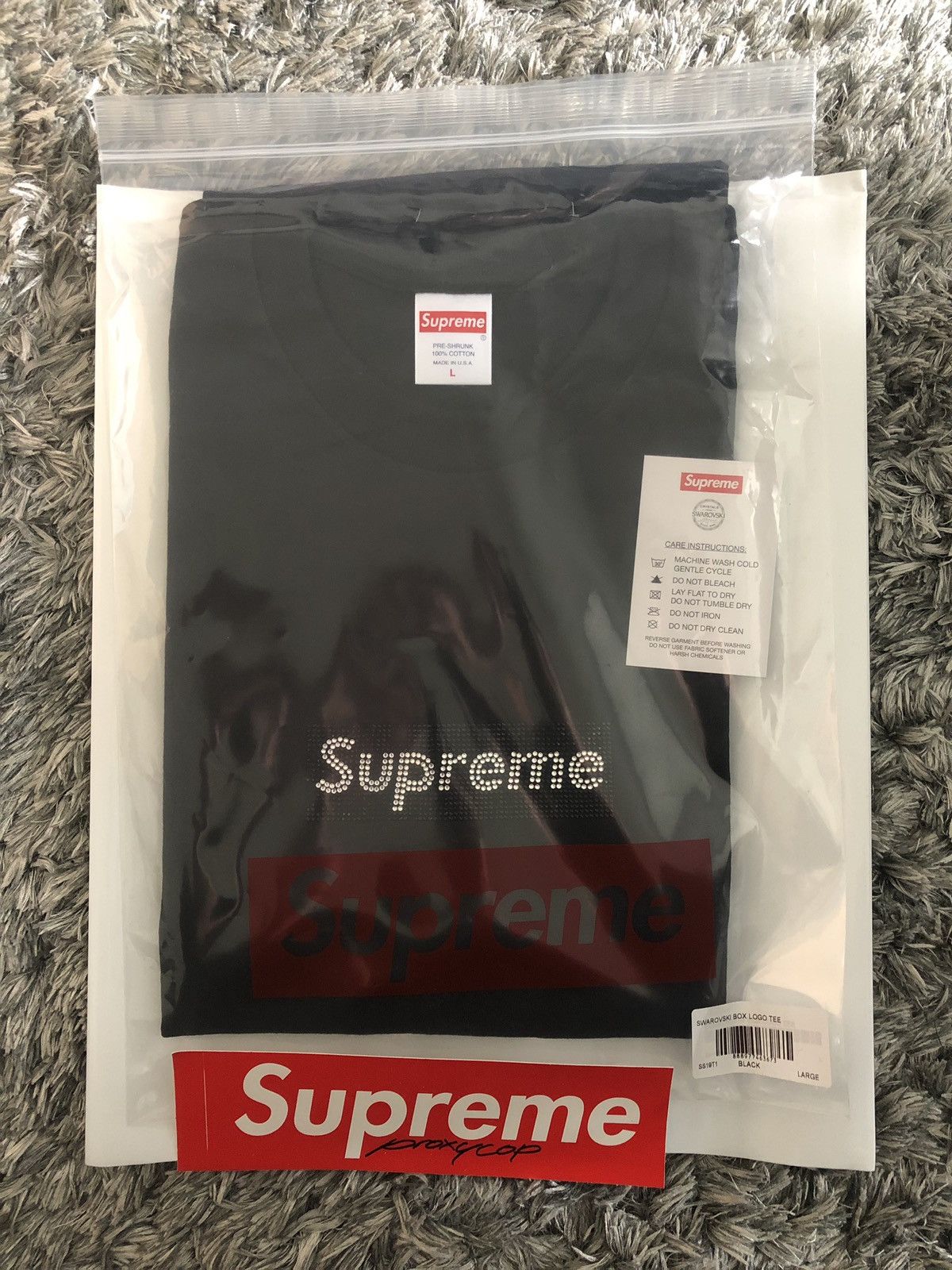 Supreme X Swarovski Black Box Logo Tee Size Large