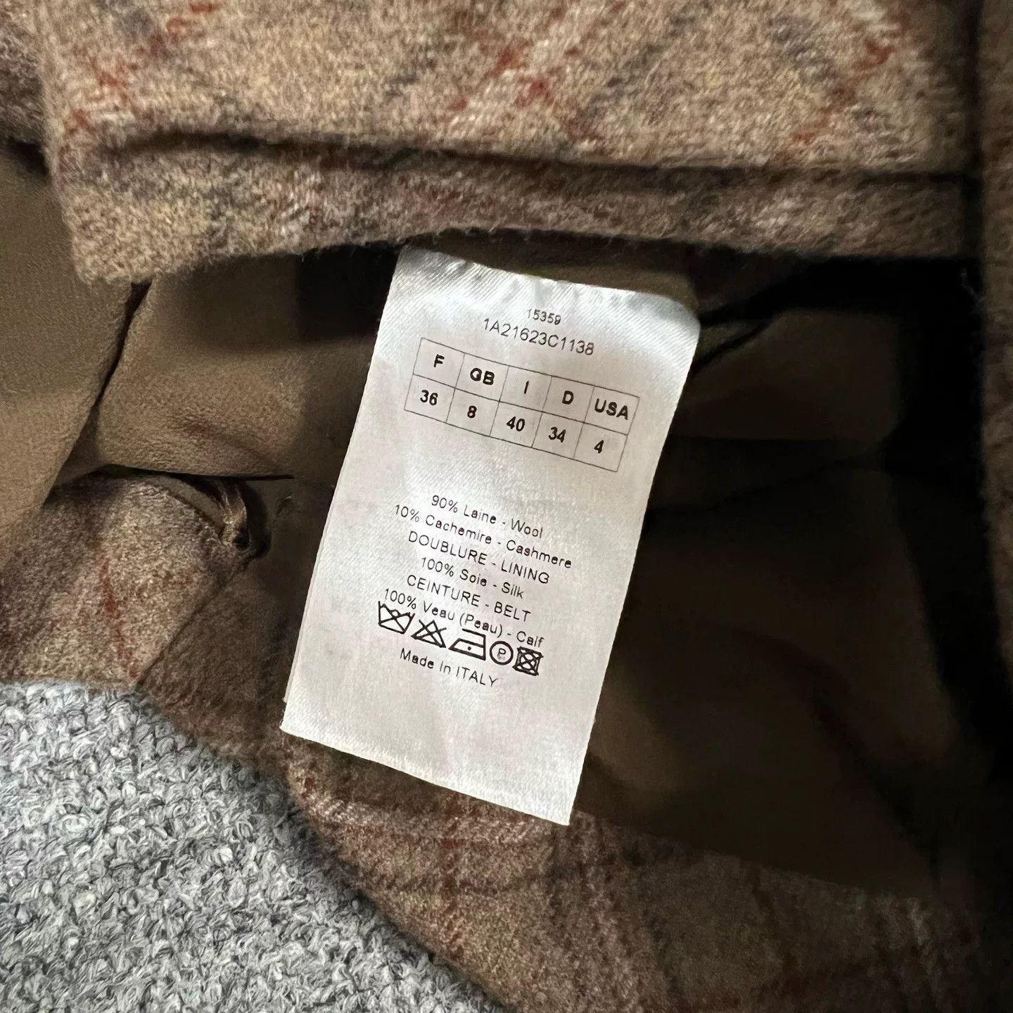 Dior Dior Brown Plaid Silk-Wool Wrap Dress Size XS / US 0-2 / IT 36-38 - 6 Thumbnail