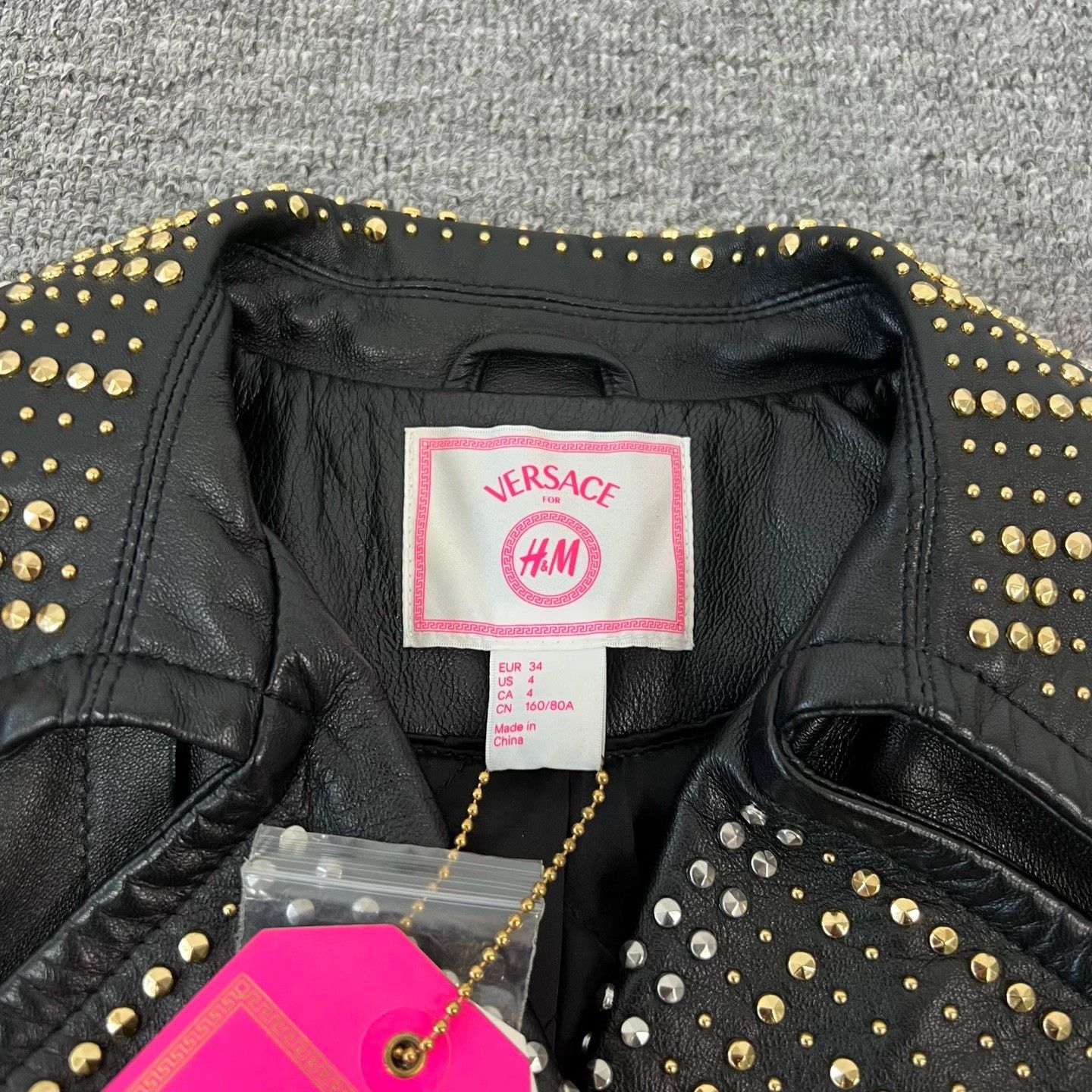 Versace Versace HM Rivet Leather Coat Size XXS / US 00 / IT 34 - 7 Thumbnail