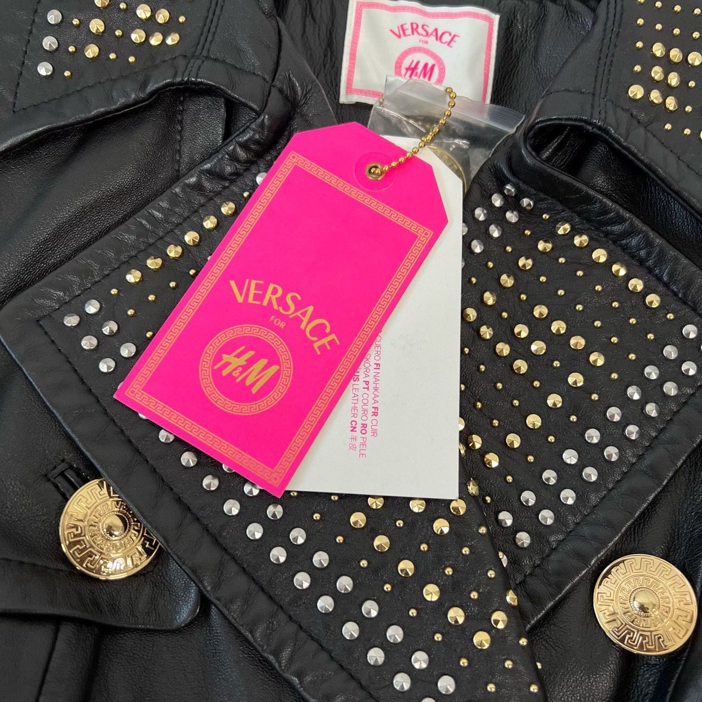 Versace Versace HM Rivet Leather Coat Size XXS / US 00 / IT 34 - 4 Thumbnail