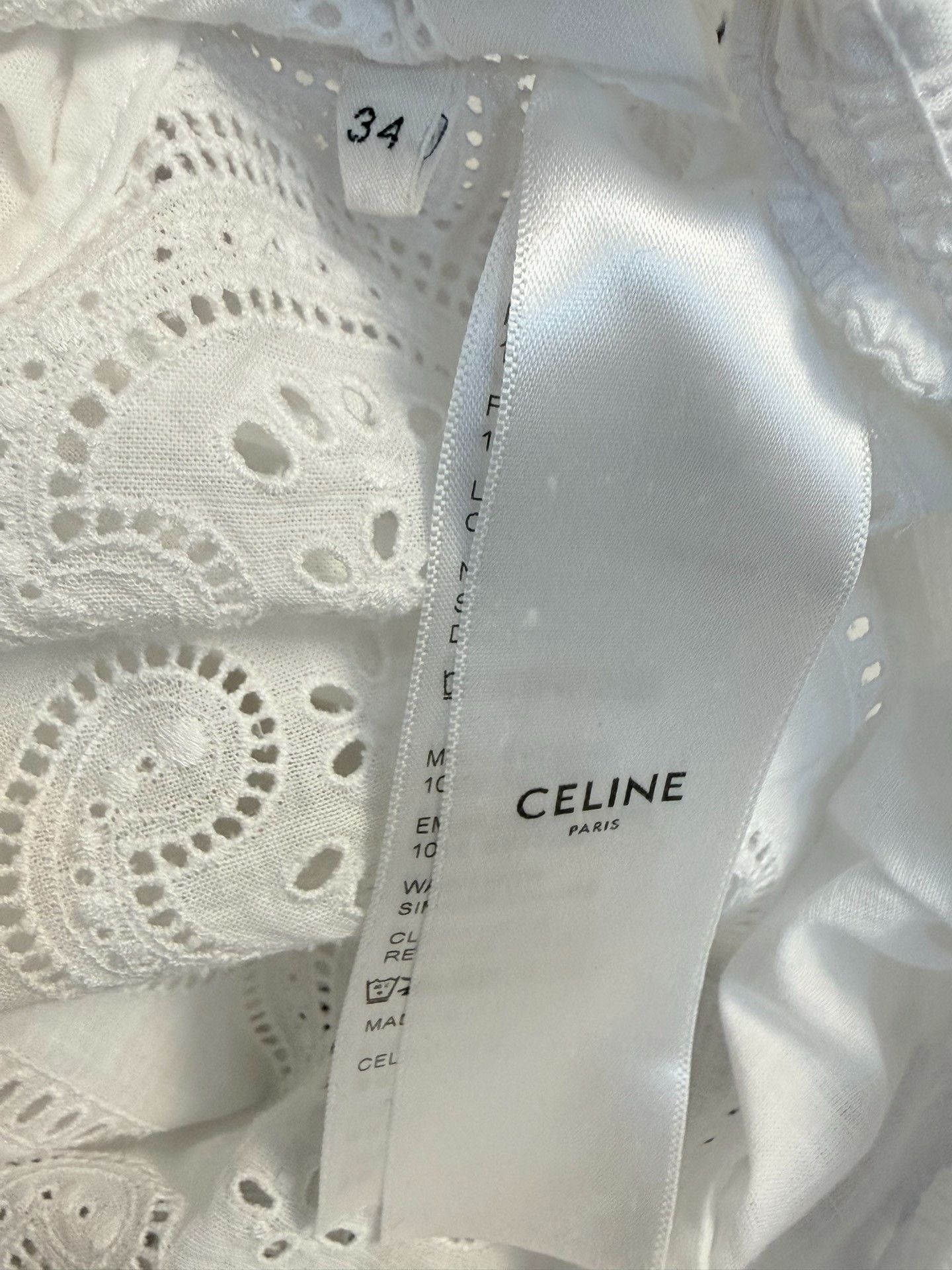 Celine Celine Triumphal Arch Embroidered Hollow Shirt Size XXS / US 00 / IT 34 - 5 Thumbnail