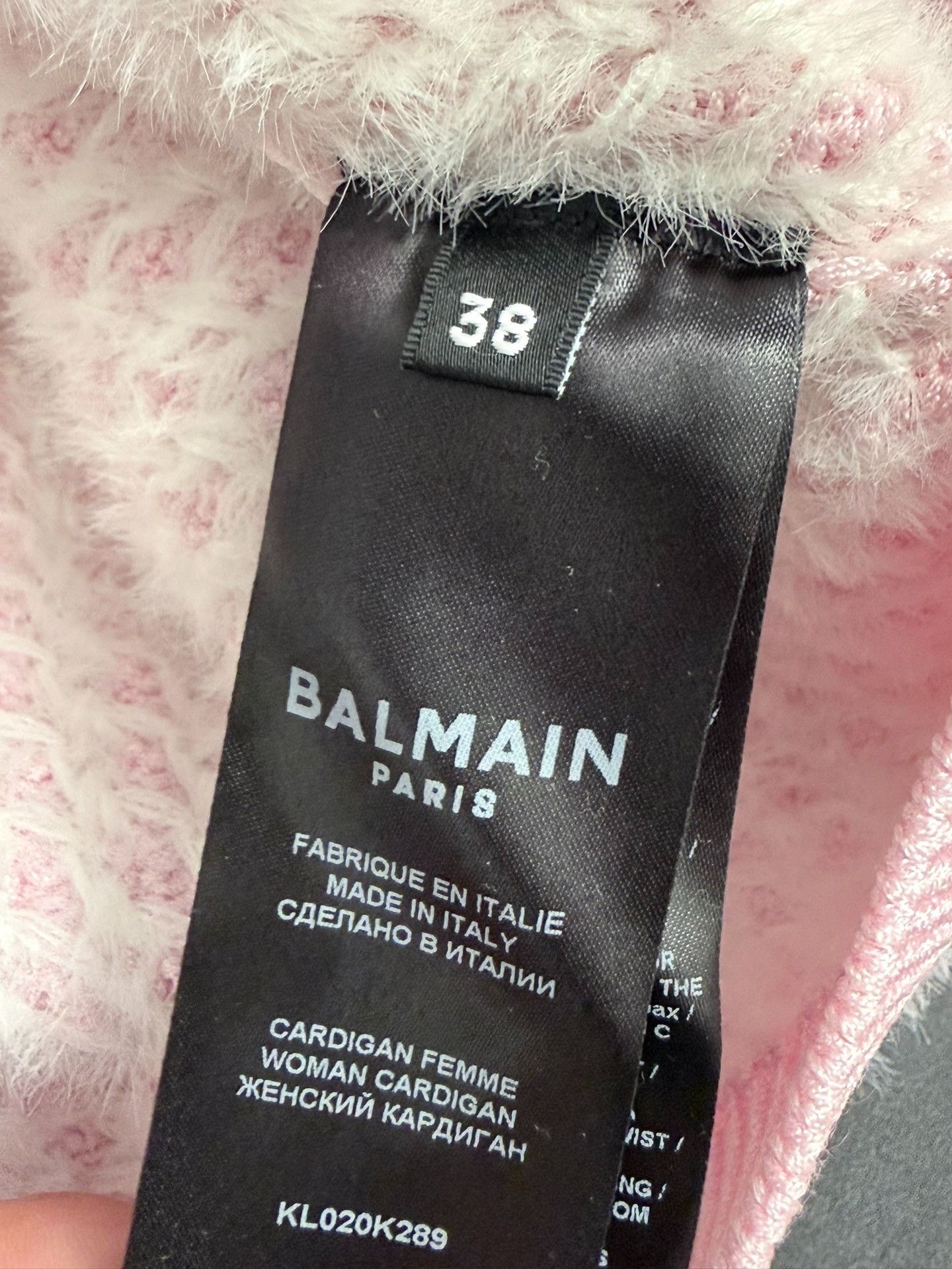 Balmain Balmain Pink Knitted Short-Sleeve Cardigan Size S / US 4 / IT 40 - 6 Thumbnail