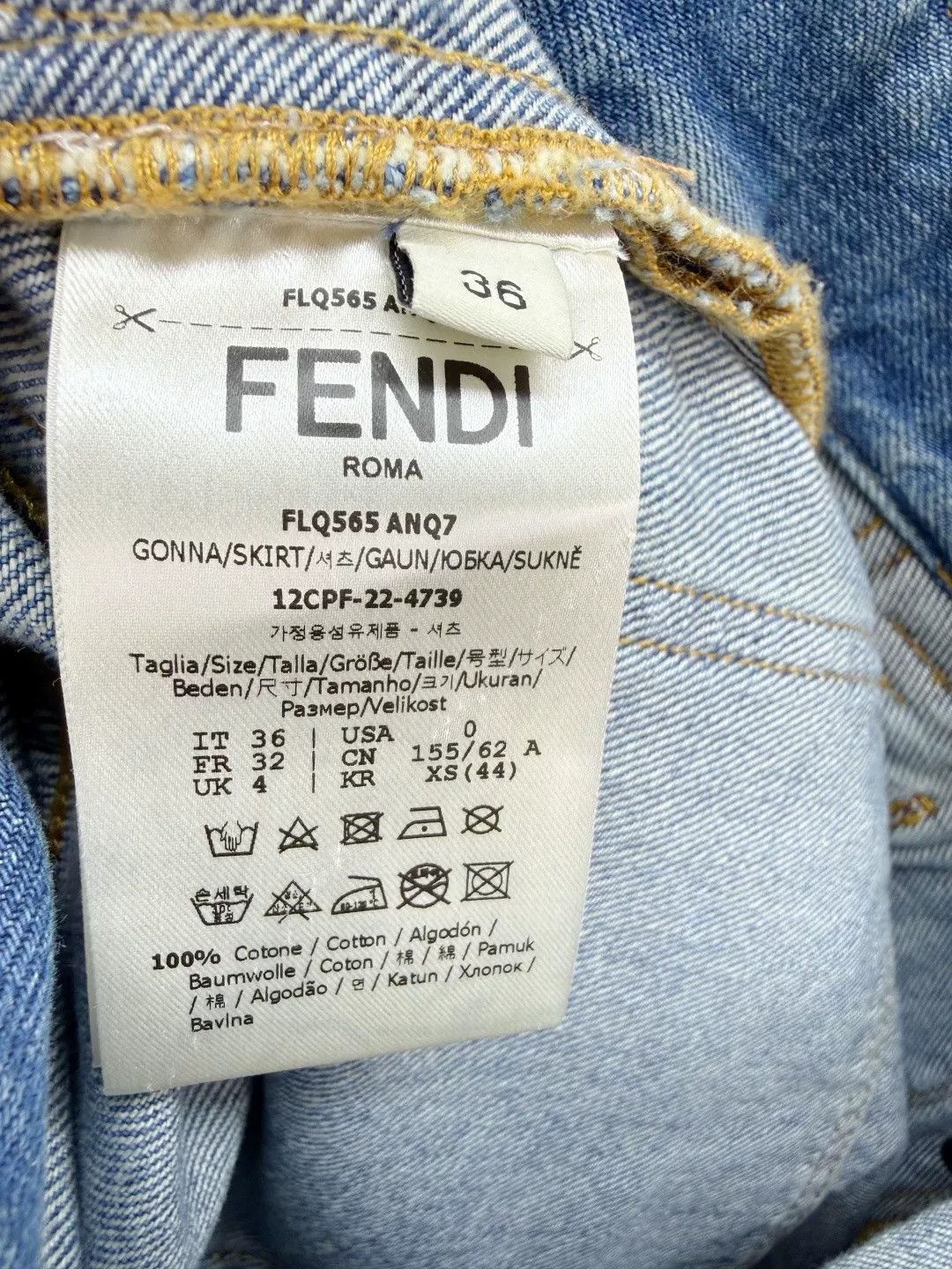 Fendi Fendi Patchwork Leather Denim Skirt Size 36" / US 14 / IT 50 - 8 Thumbnail