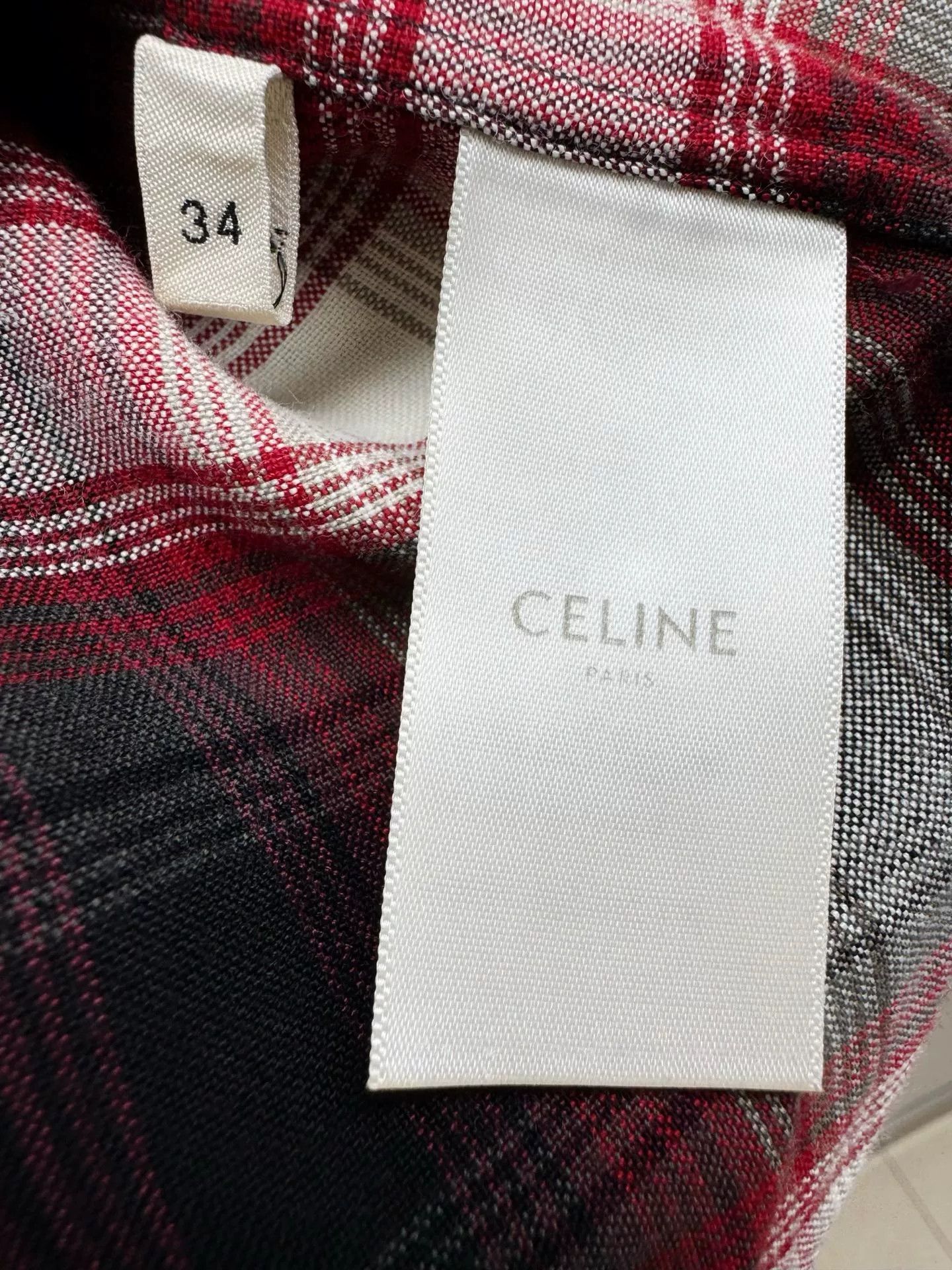Celine Celine Plaid Shirt Size XXS / US 00 / IT 34 - 7 Thumbnail