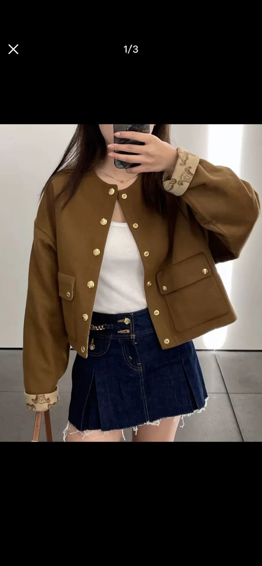 Celine Celine Wool Triomphe Monogram Coat Size US XXS / EU 40 - 8 Thumbnail
