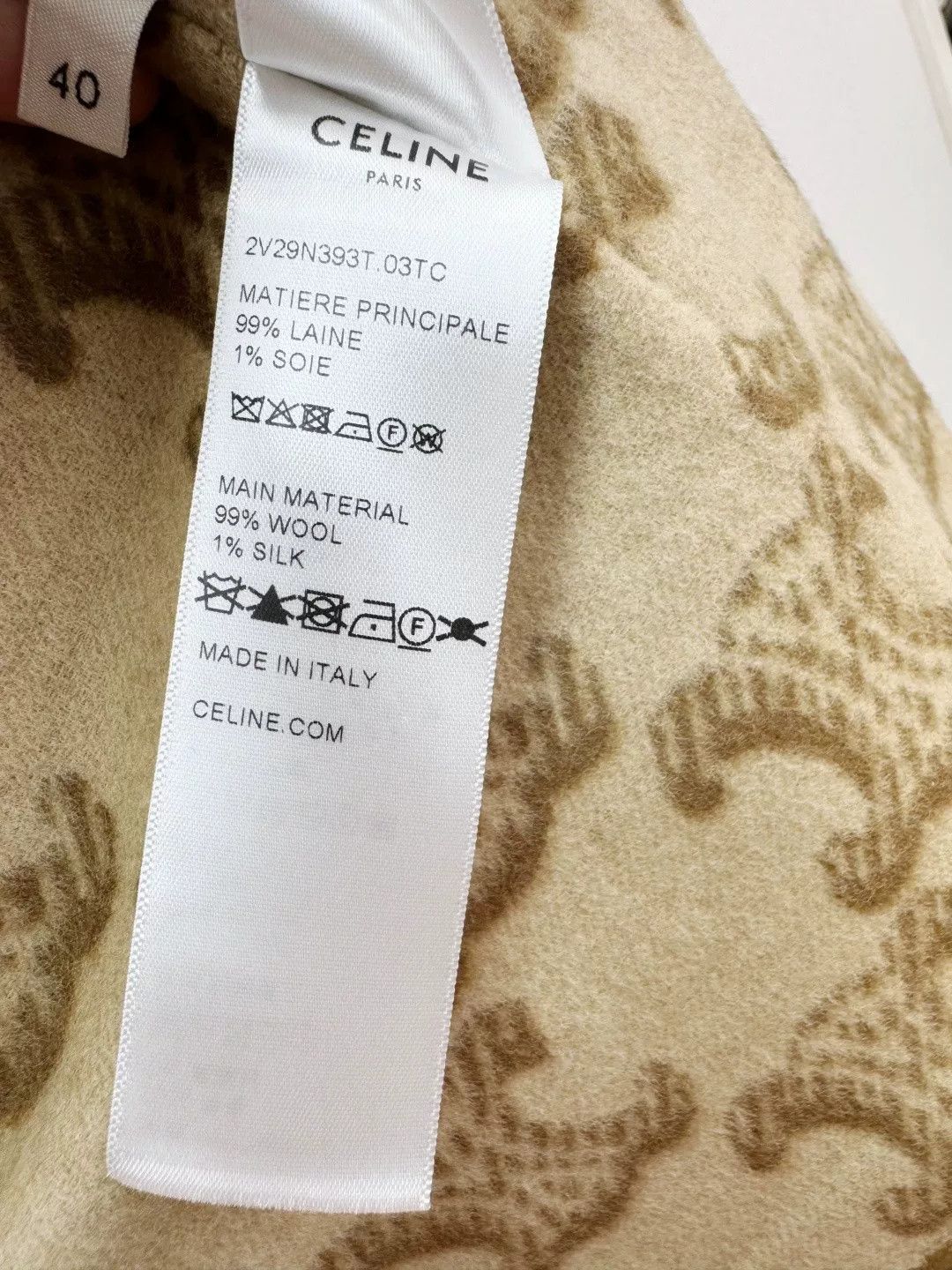 Celine Celine Wool Triomphe Monogram Coat Size US XXS / EU 40 - 5 Thumbnail
