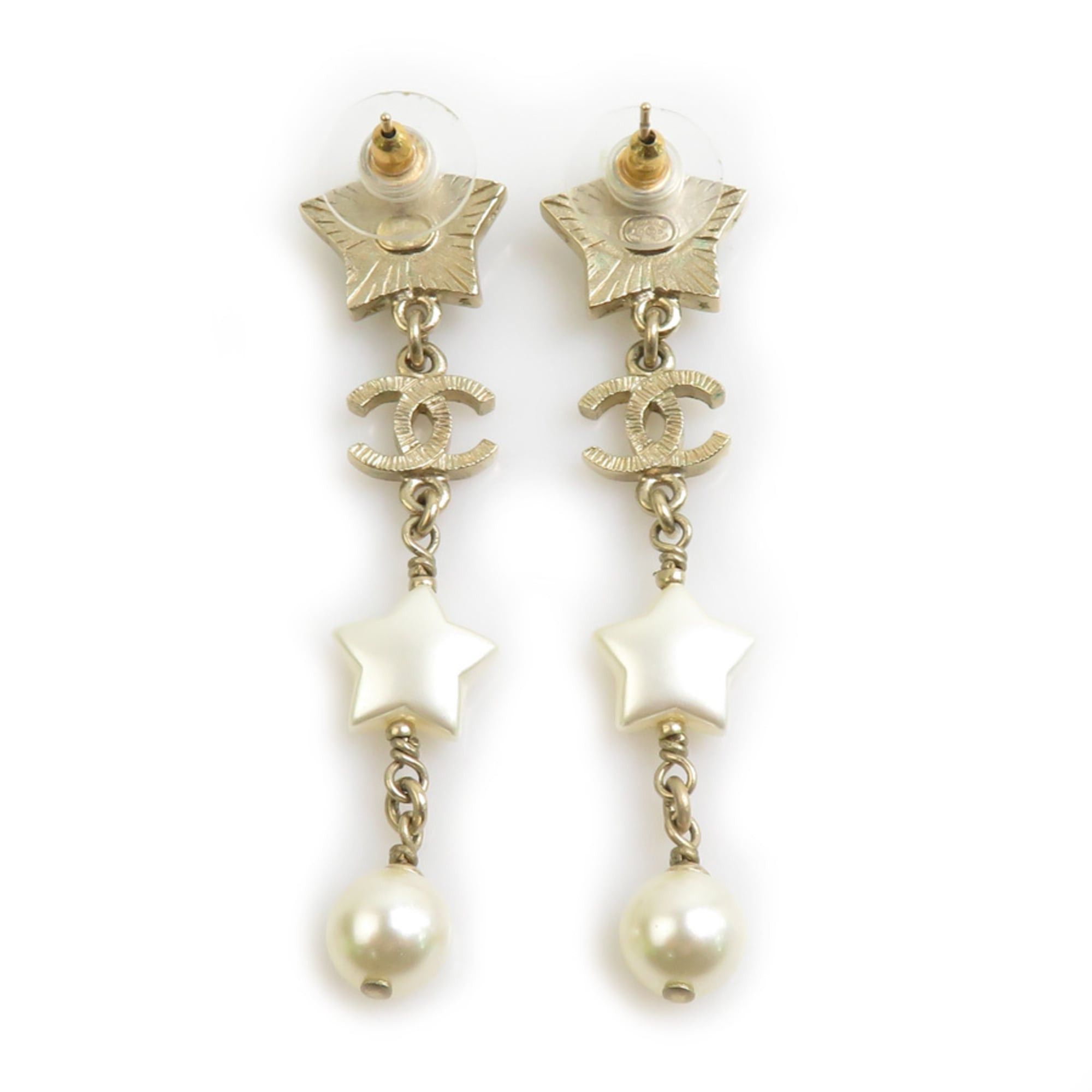 Chanel Chanel earrings, metal with faux pearls, gold and white, for women. Free shipping. 56603a Size ONE SIZE - 5 Thumbnail