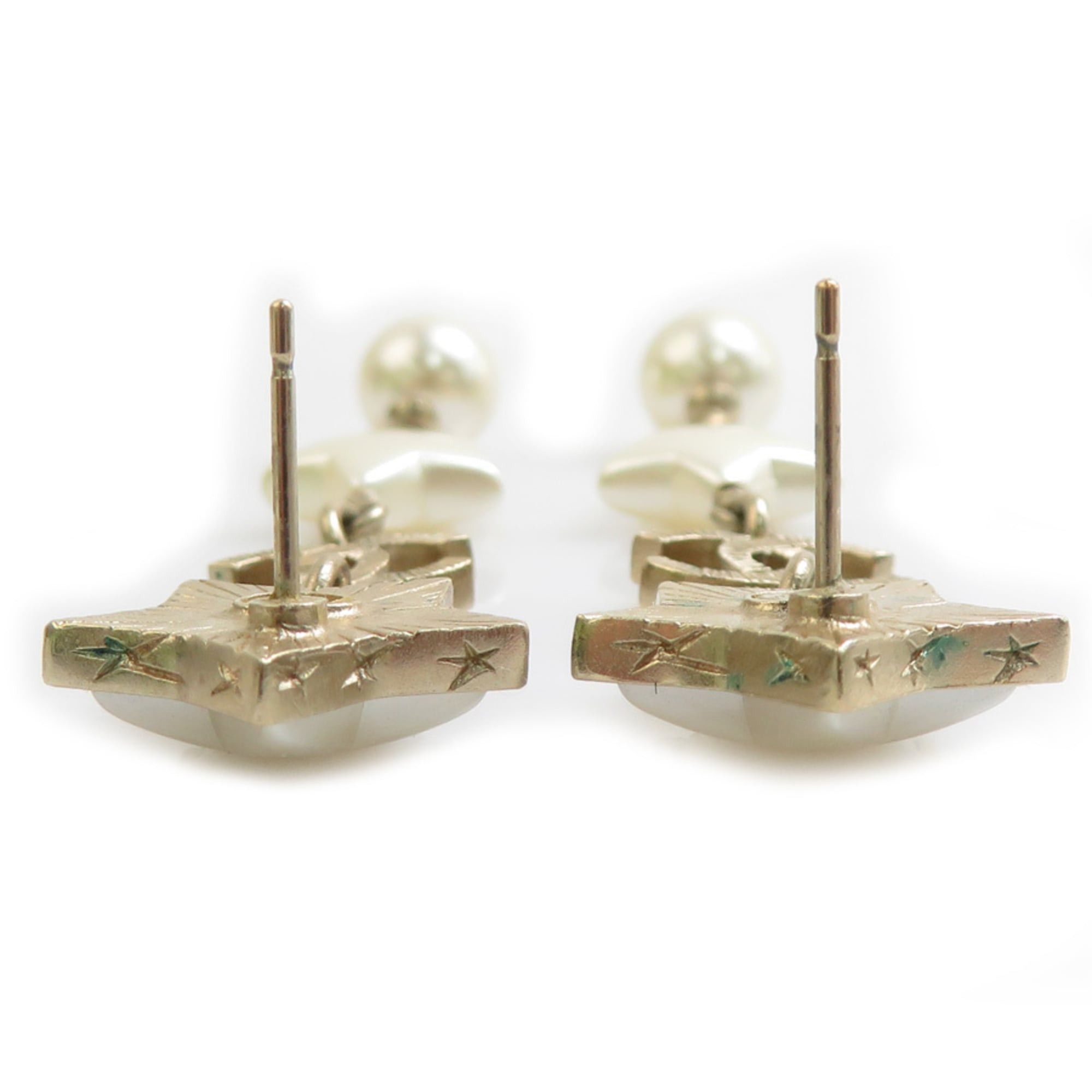 Chanel Chanel earrings, metal with faux pearls, gold and white, for women. Free shipping. 56603a Size ONE SIZE - 6 Thumbnail