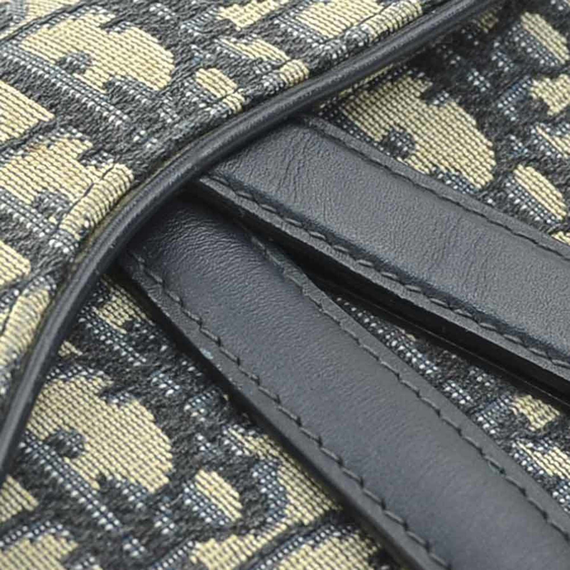 Dior Christian Dior handbag/shoulder bag, saddle bag style, canvas and leather, navy, women's, free shipping, 90243a Size ONE SIZE - 12 Thumbnail