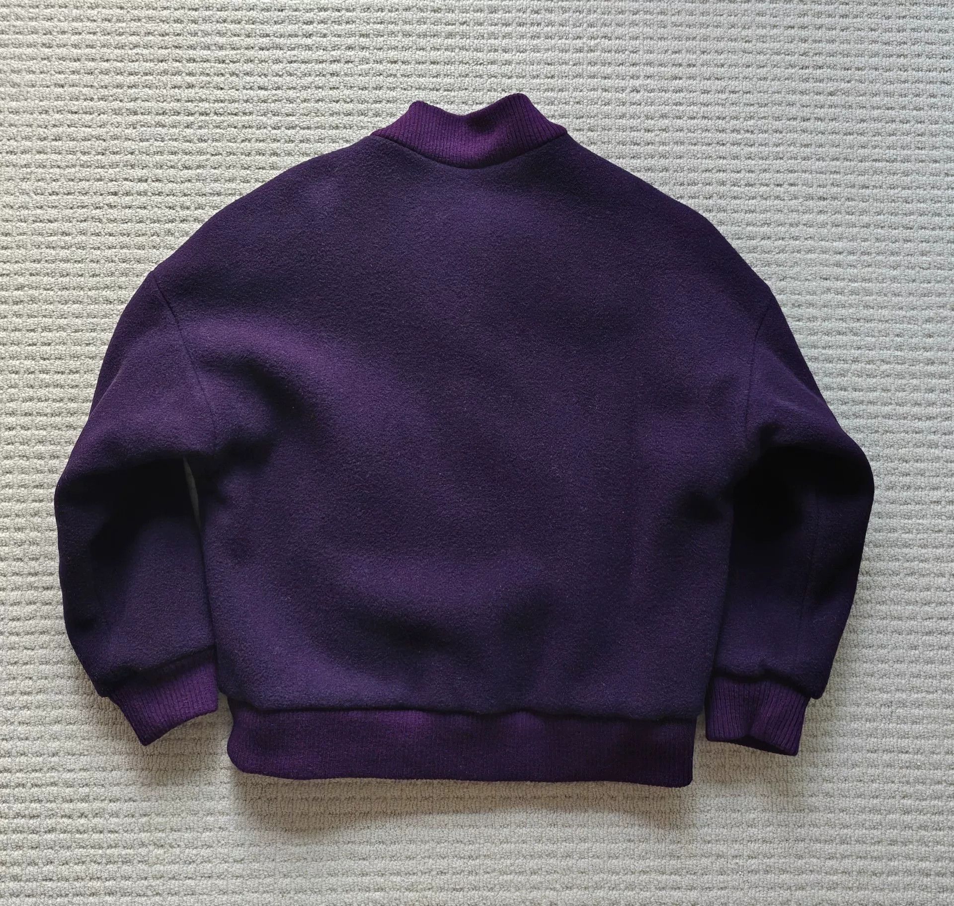 Japanese Brand MARKAWARE Purple Wool Blend Baseball Jacket Size US M / EU 48-50 / 2 - 4 Thumbnail