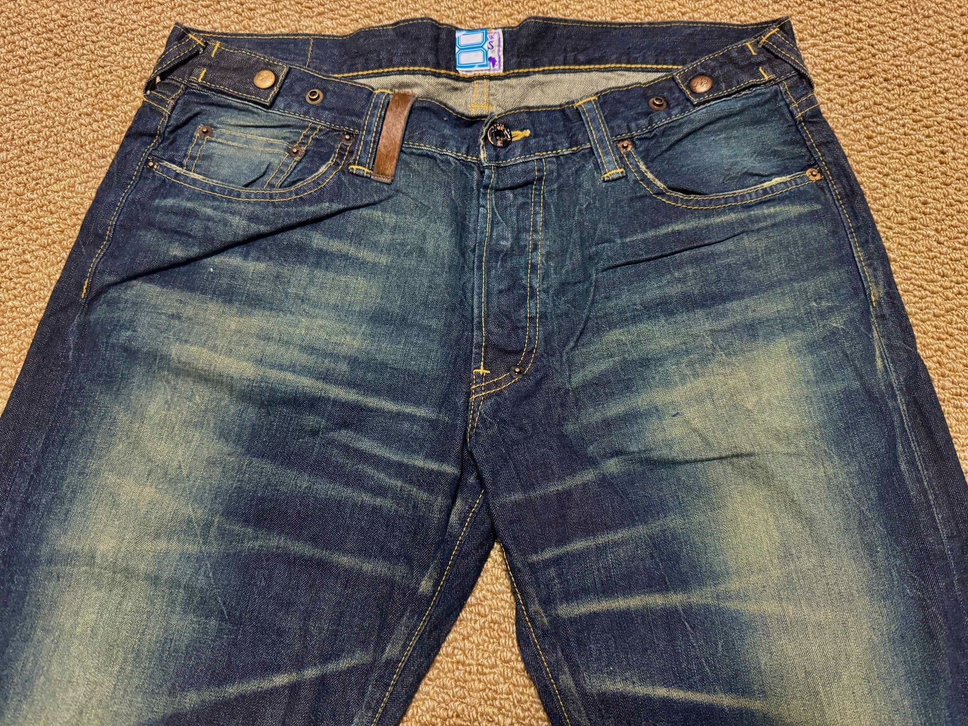 Japanese Brand Blue Denim Jeans with Fading Size US 34 / EU 50 - 5 Thumbnail