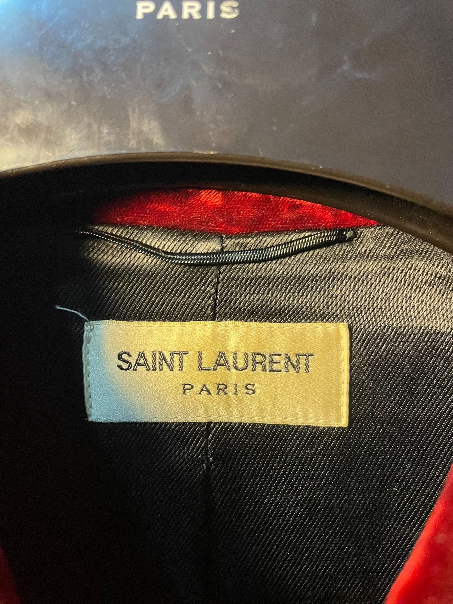 Saint Laurent Paris Saint Laurent Red Velvet Crystal Jacket Size L / US 10 / IT 46 - 5 Thumbnail