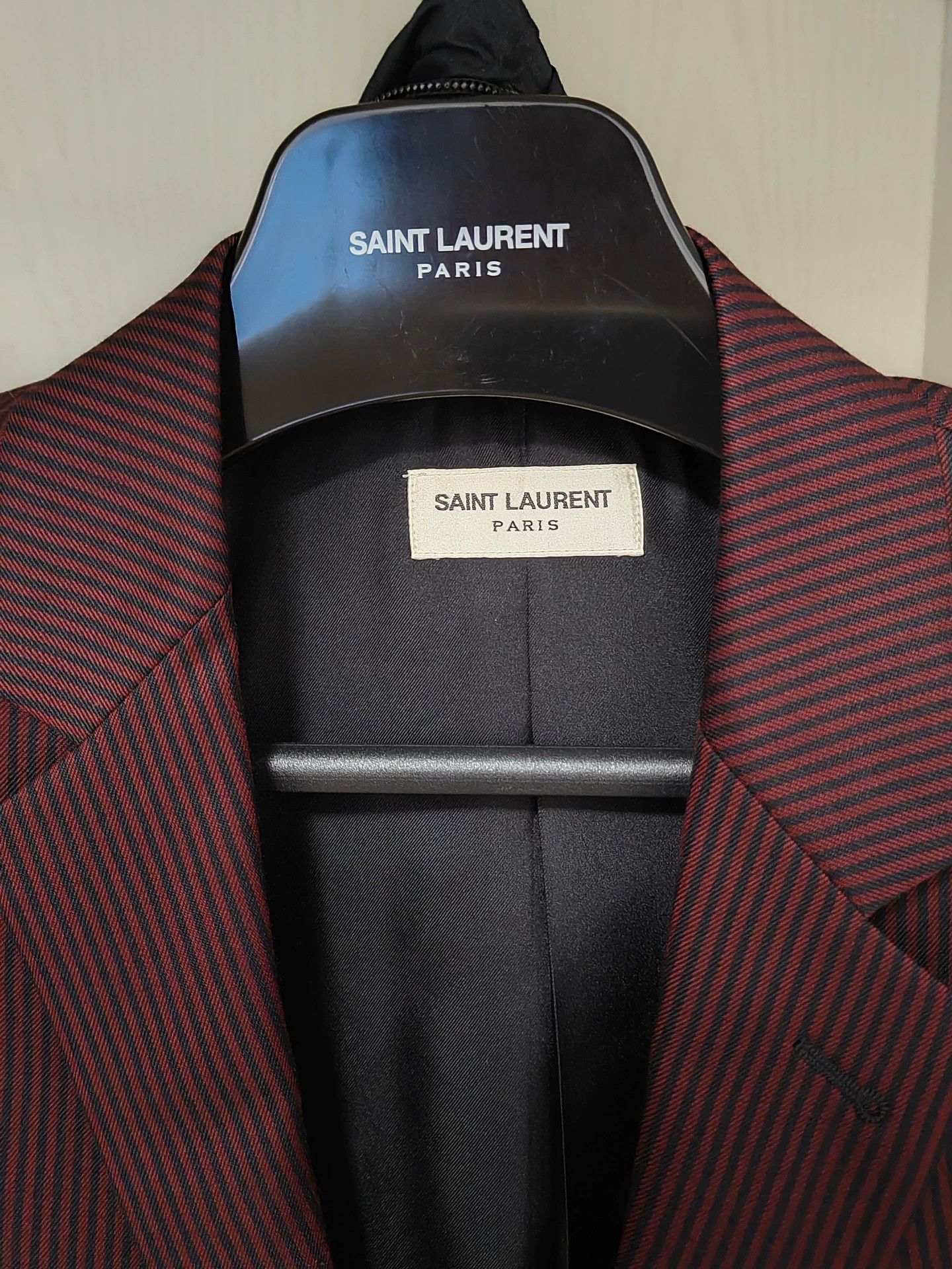 Saint Laurent Paris Saint Laurent Maroon Striped Blazer Size US S / EU 44-46 / 1 - 4 Thumbnail