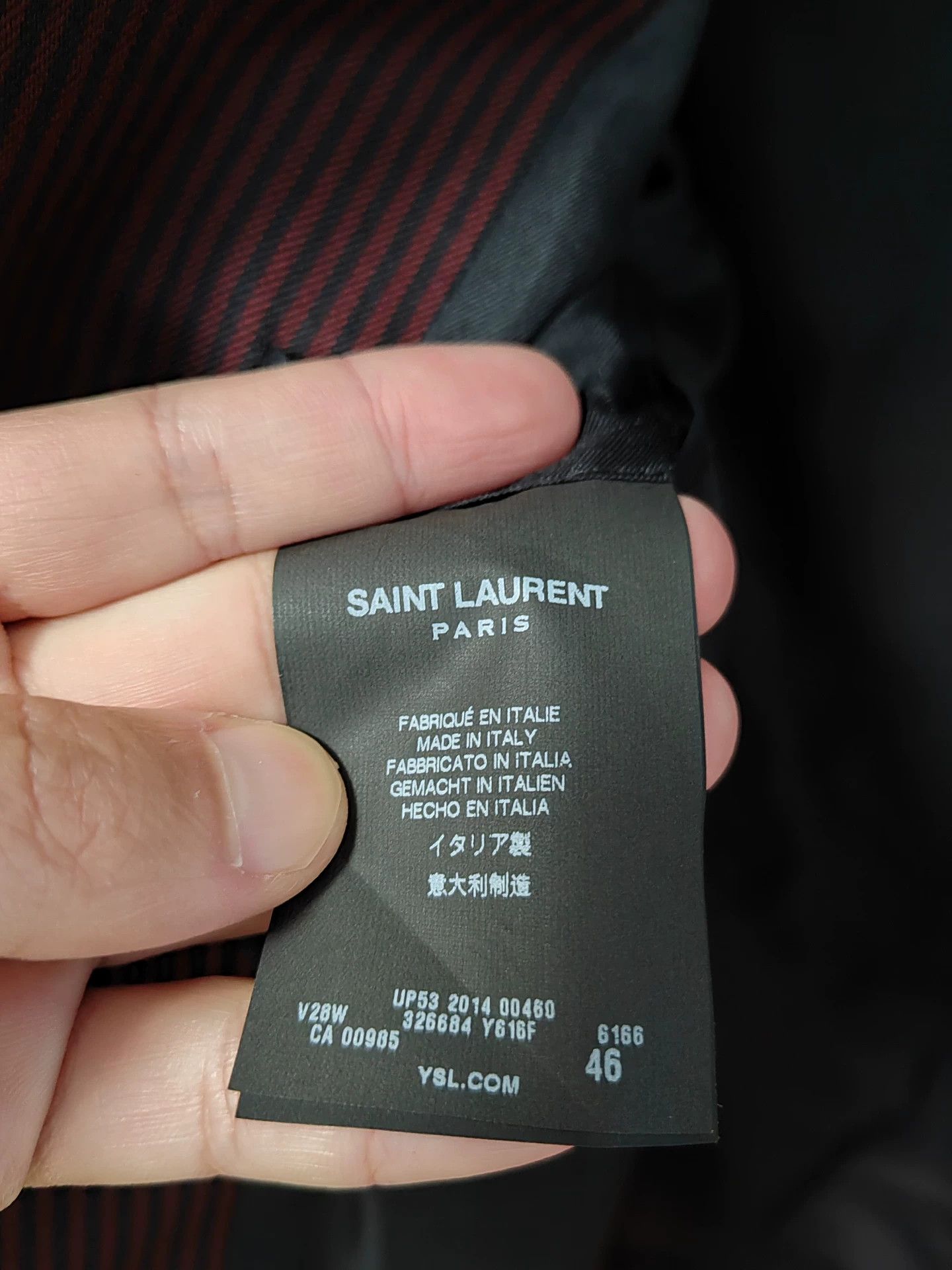 Saint Laurent Paris Saint Laurent Maroon Striped Blazer Size US S / EU 44-46 / 1 - 5 Thumbnail