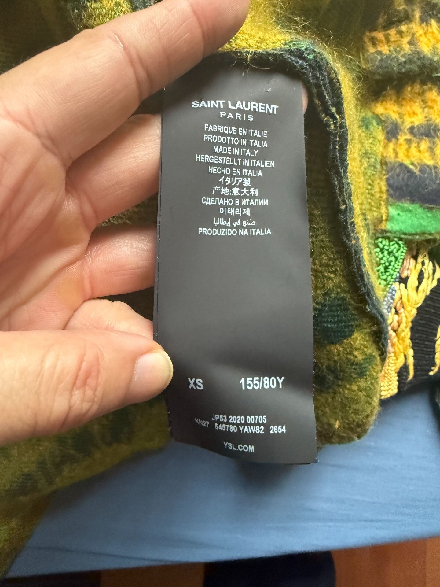 Saint Laurent Paris Saint Laurent Yellow-Green Striped Jacket Size US XS / EU 42 / 0 - 5 Thumbnail