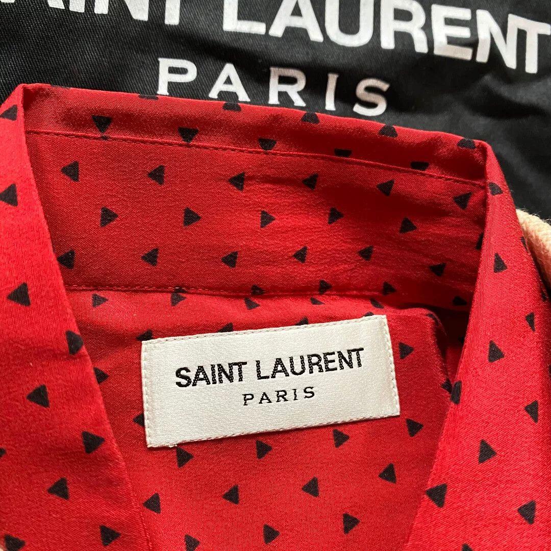 Saint Laurent Paris Saint Laurent SS14 Red Silk Shirt Size US XXS / EU 40 - 3 Thumbnail